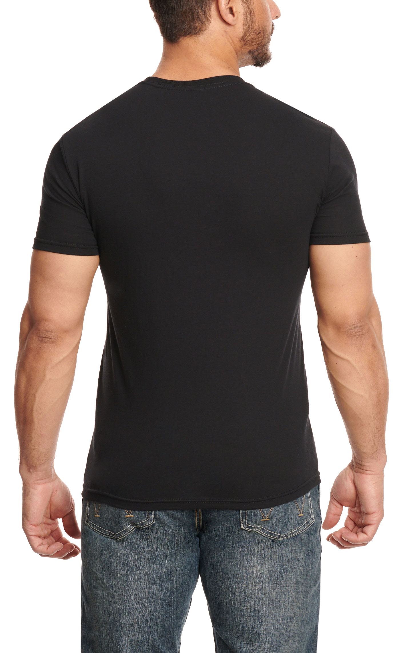 Cowboy Hardware Men's Black with Mexican Flag-American Flag Graphic Short Sleeve T-Shirt - Image 1