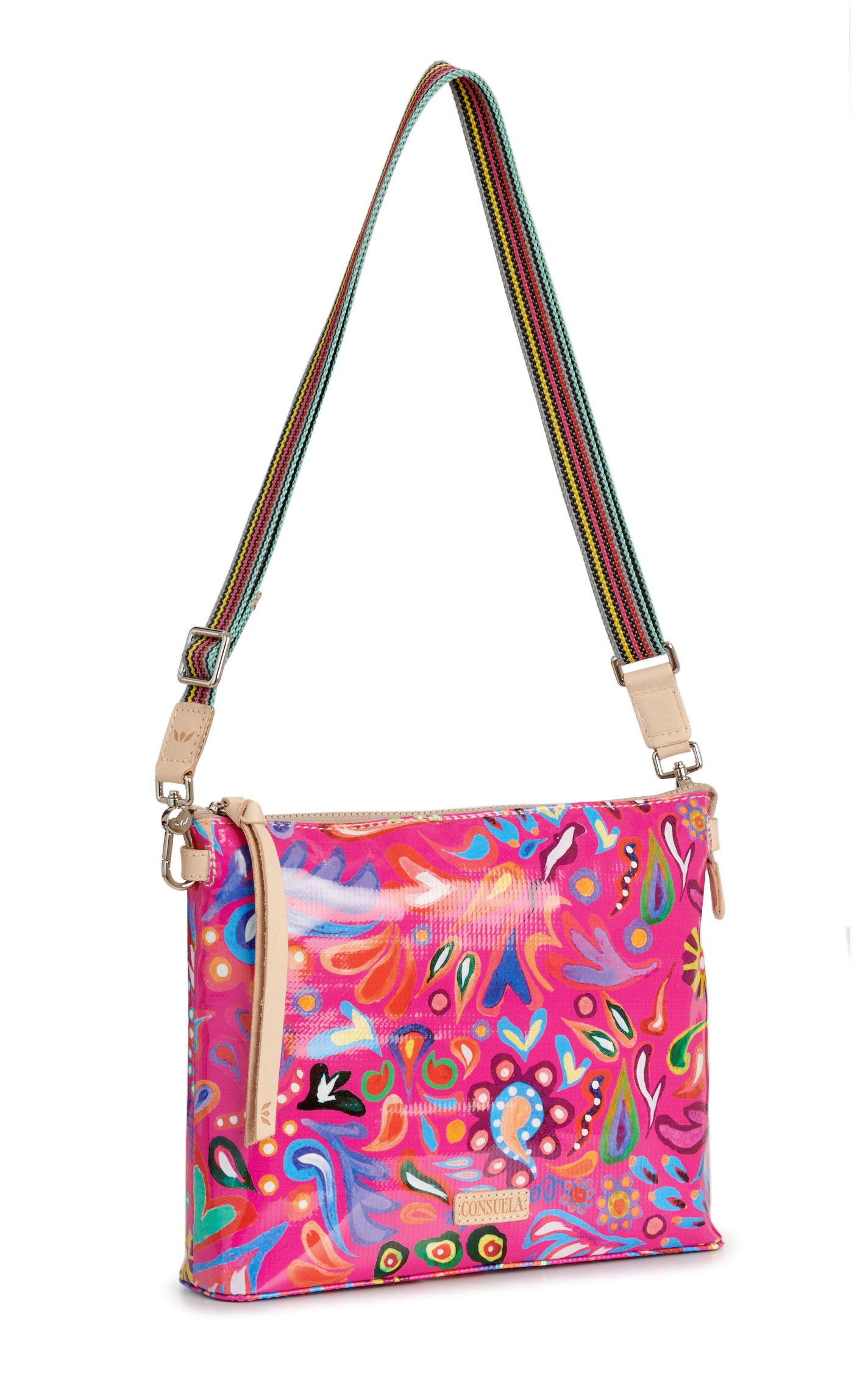 Consuela Ceci Downtown Pink Abstract Crossbody Bag - Image 1