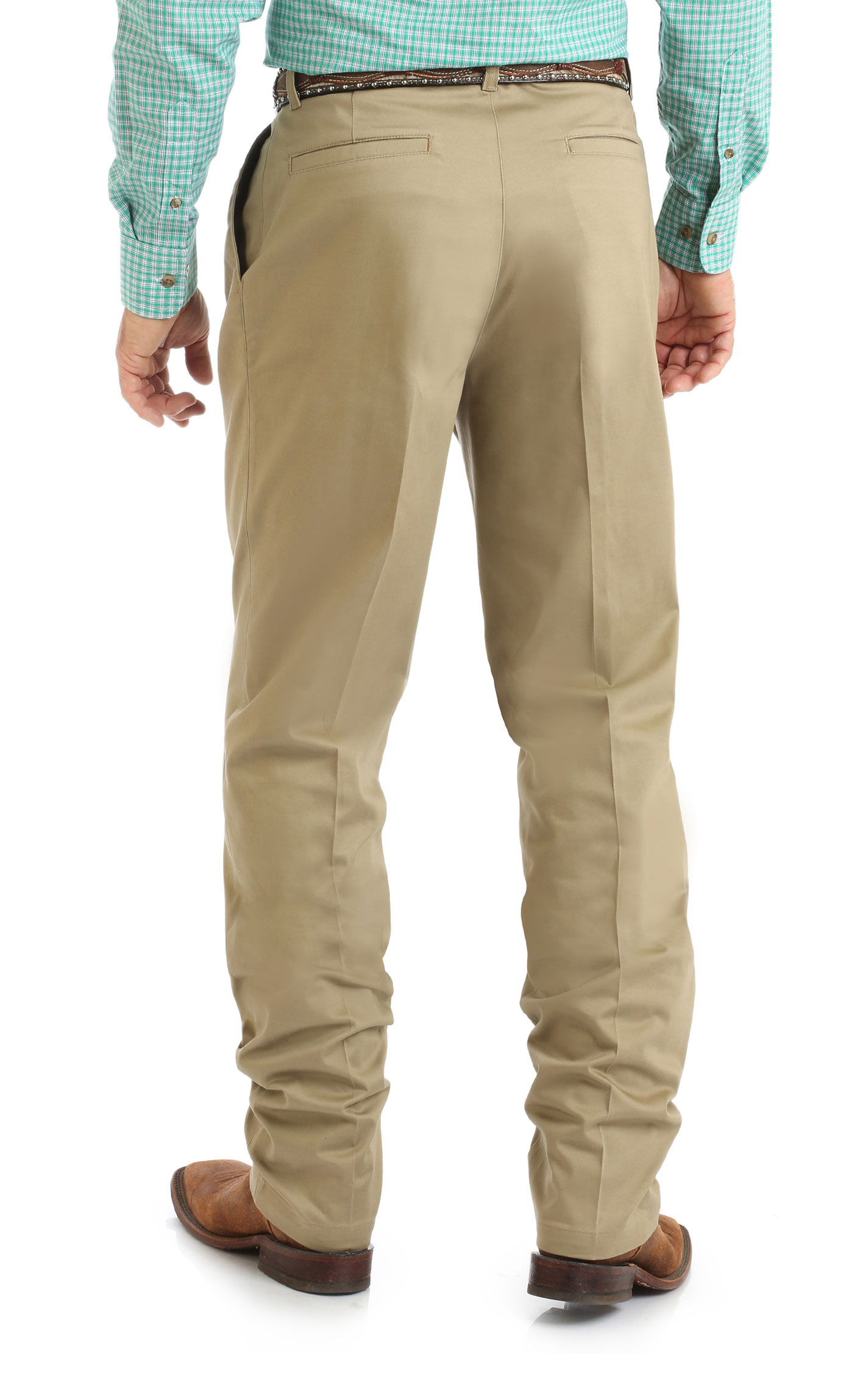 Wrangler Men's Khaki Pleated Front Relaxed Fit Wrinkle Resistant Casual Pants - Big - Image 1