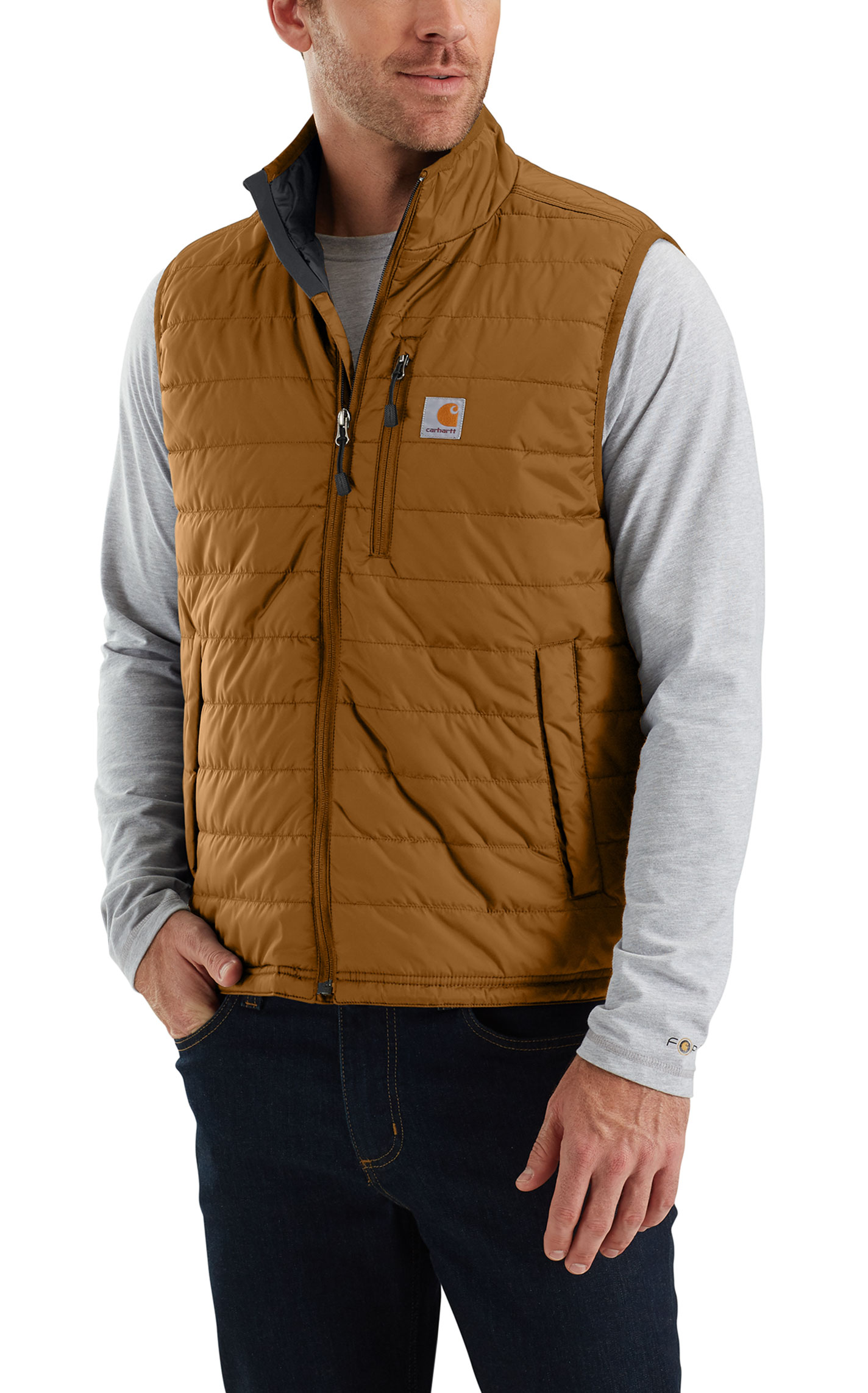 Carhartt Men's Rain Defender Dark Camel Insulated Vest - Image 2