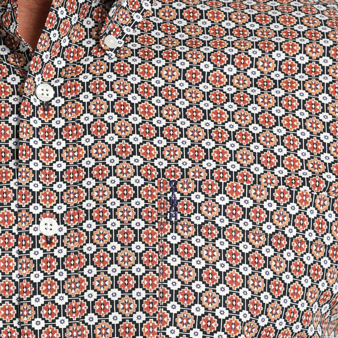 Cinch Men's Gold & Rust Geo Modern Western Shirt - Image 1