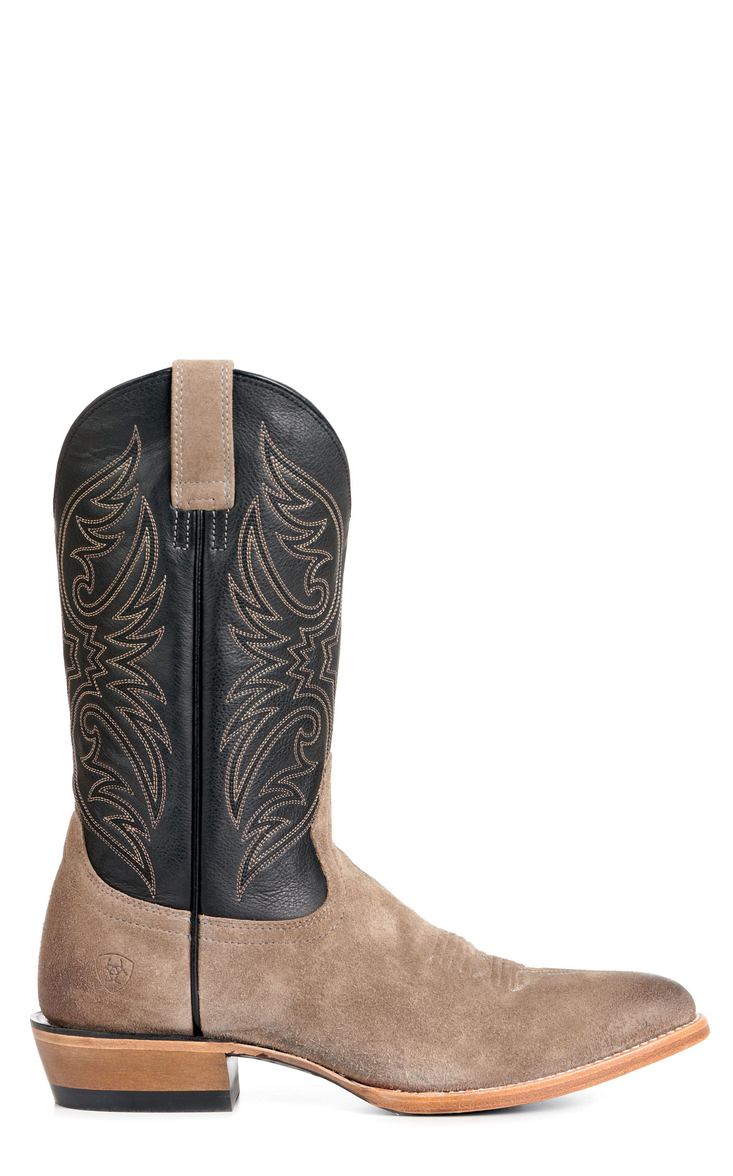 Ariat Men's Bankroll Smoky Roughout and Black R-Toe Cowboy Boots - Image 1