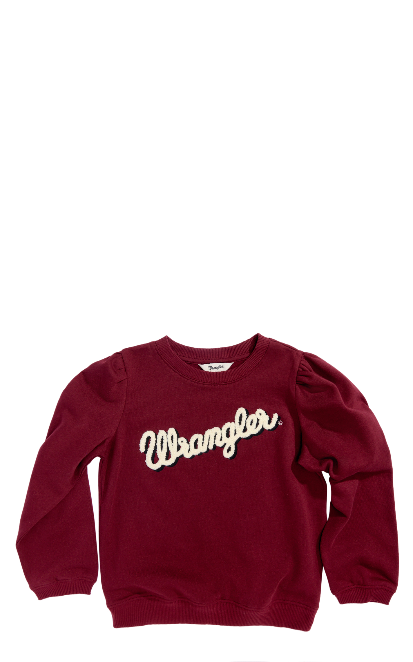 Wrangler Girl's Burgundy & Fuzzy Logo Front Sweatshirt - Image 1