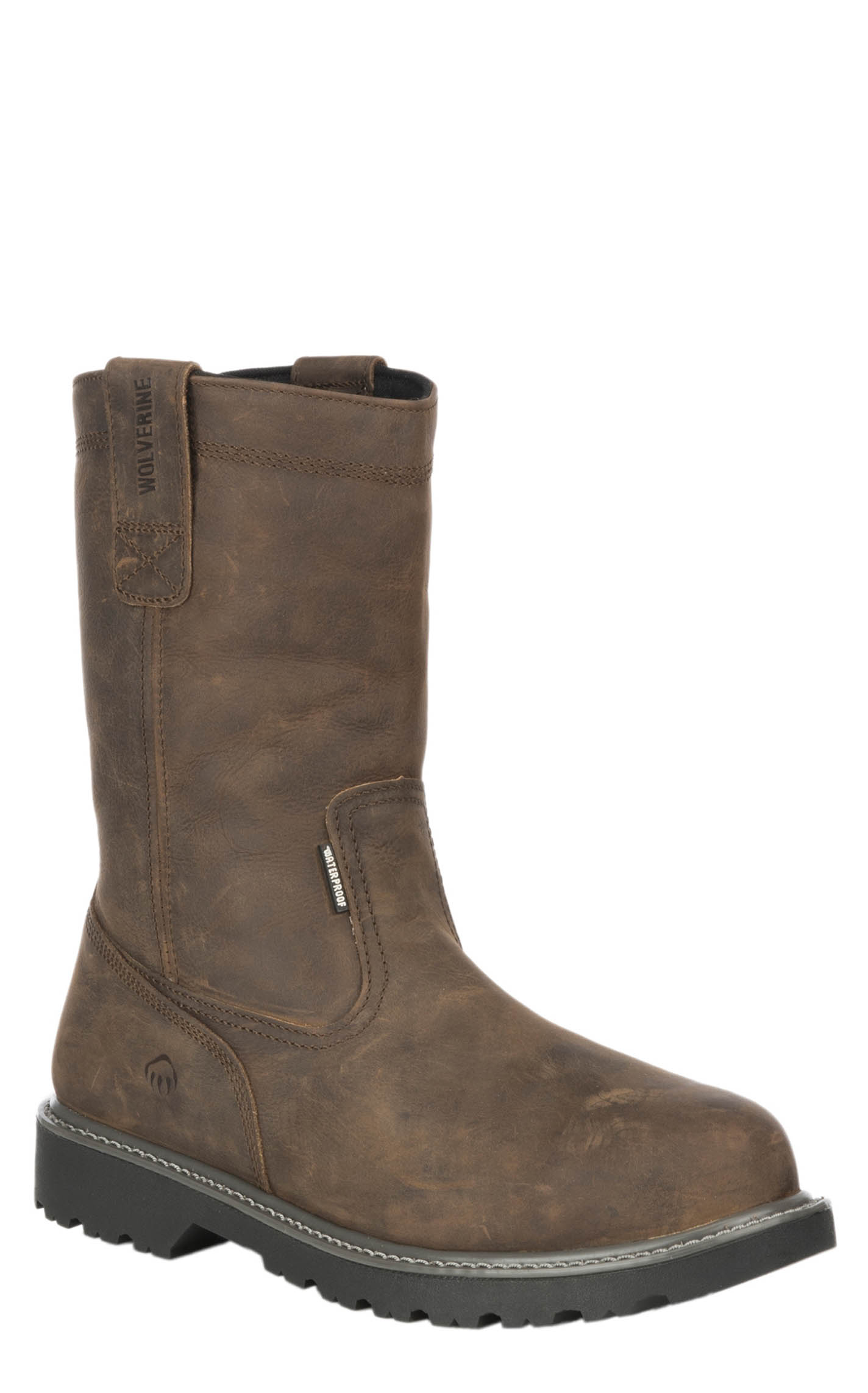 Wolverine Men's Floorhand Brown Waterproof Round Steel Toe Wellington Work Boot - Image 1