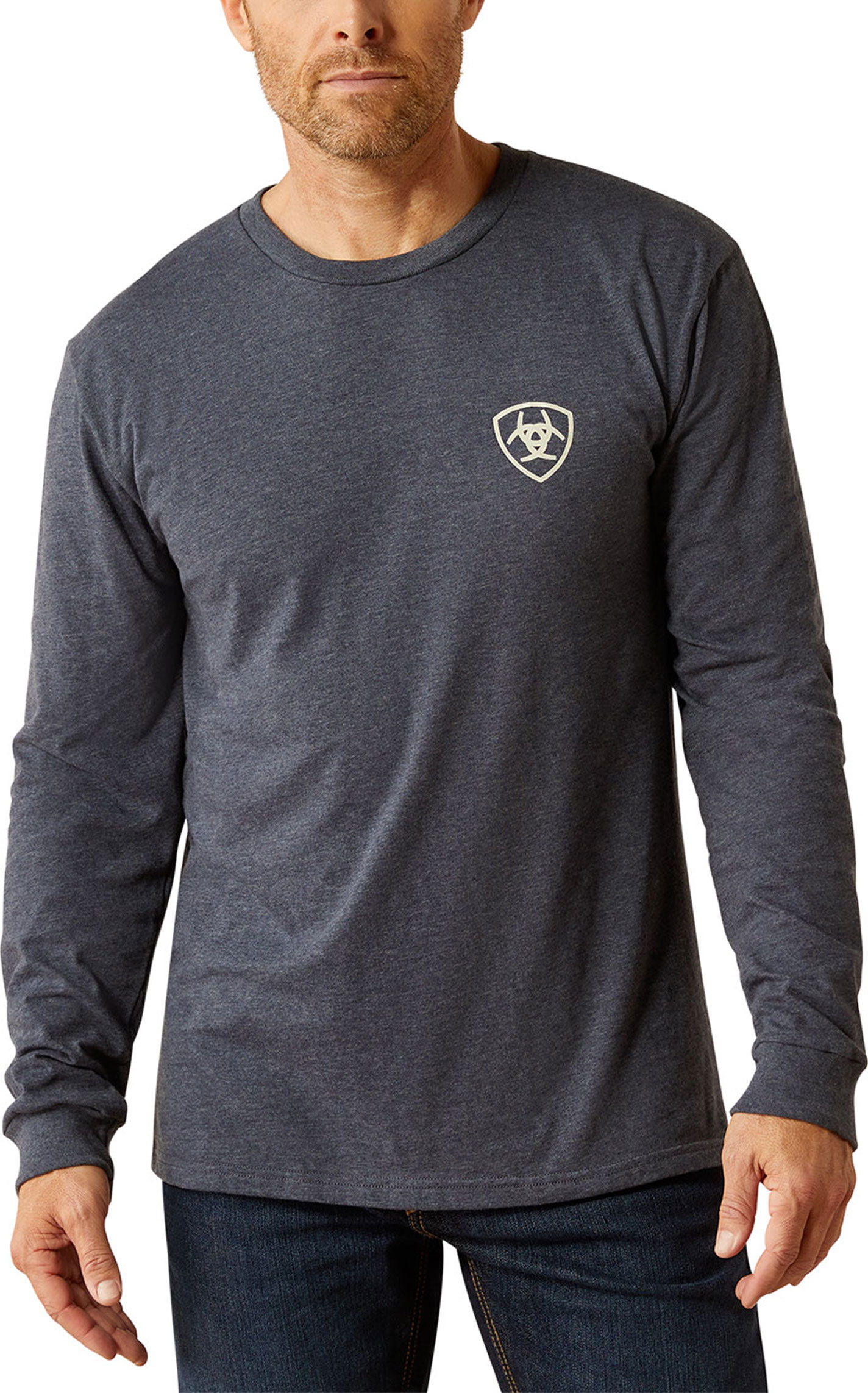 Ariat Men's Charcoal Colorful Aztec Logo Graphic T-Shirt - Image 1
