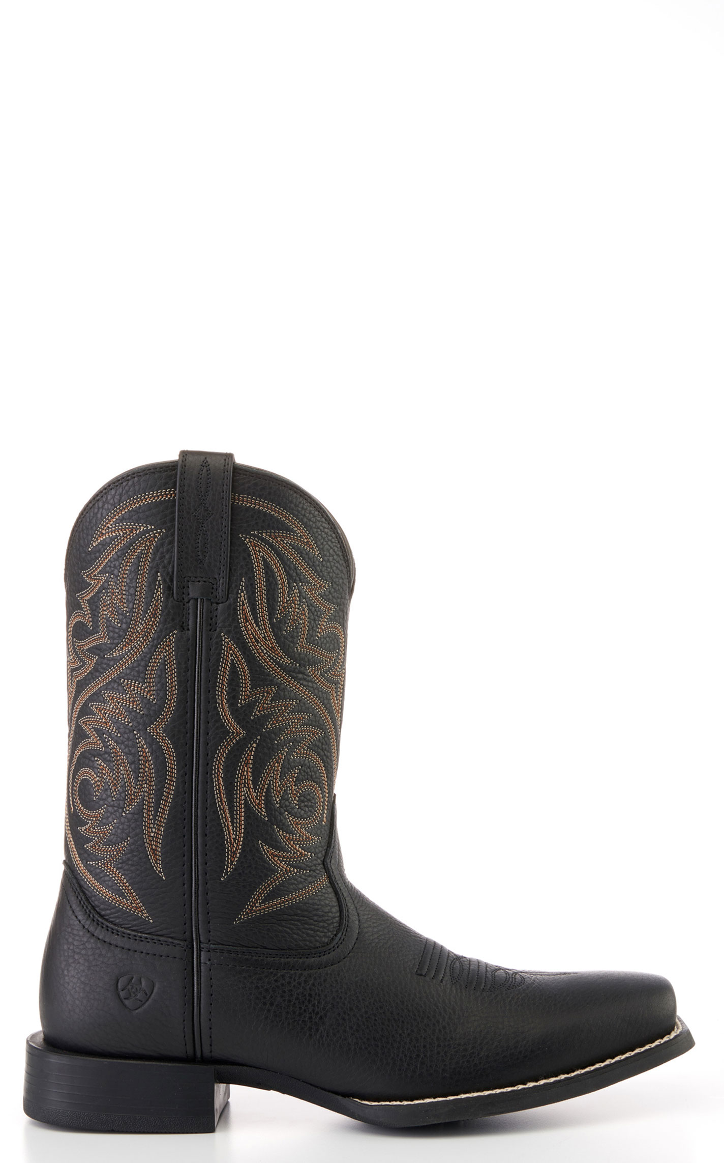 Ariat Men's Sport Herdsman Black Deertan Punchy Toe Cowboy Boots - Image 1