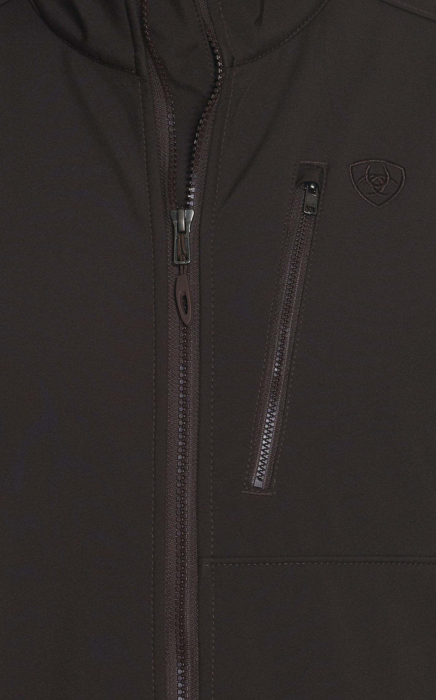 Ariat Men's Logo 2.0 Patriot Coffeebean Brown with Flag Embroidery Water Resistant Long Sleeve Softshell Jacket - Image 1