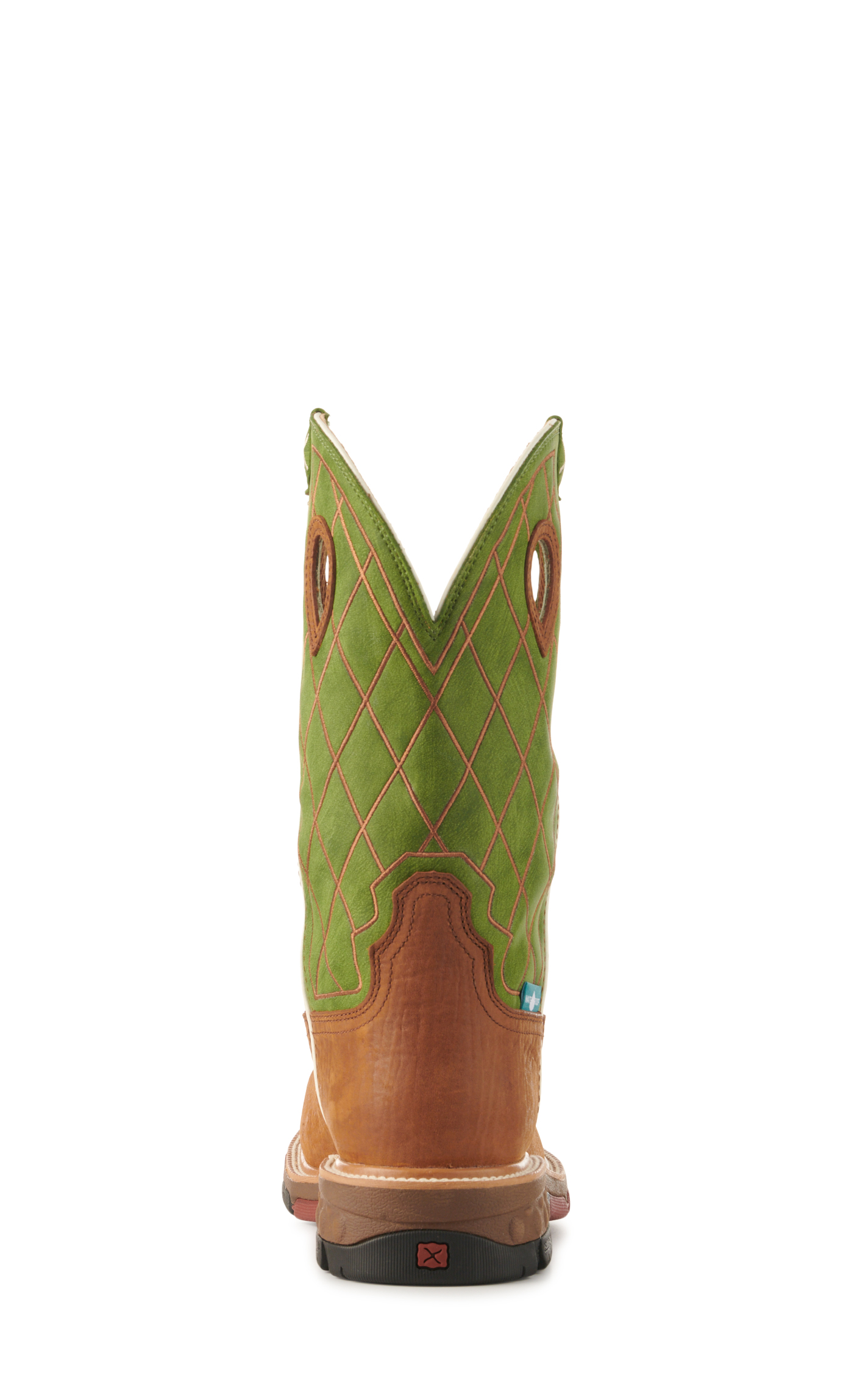 Twisted X Men's Latte and Green with Cross CellStretch Wide Composite Square Toe Work Boots - Image 1