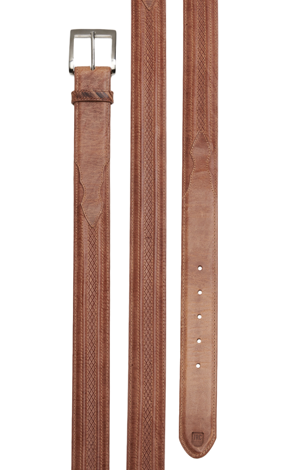JRC & Sons Men's Peanut Mad Dog Goat Leather Western Belt - Image 1