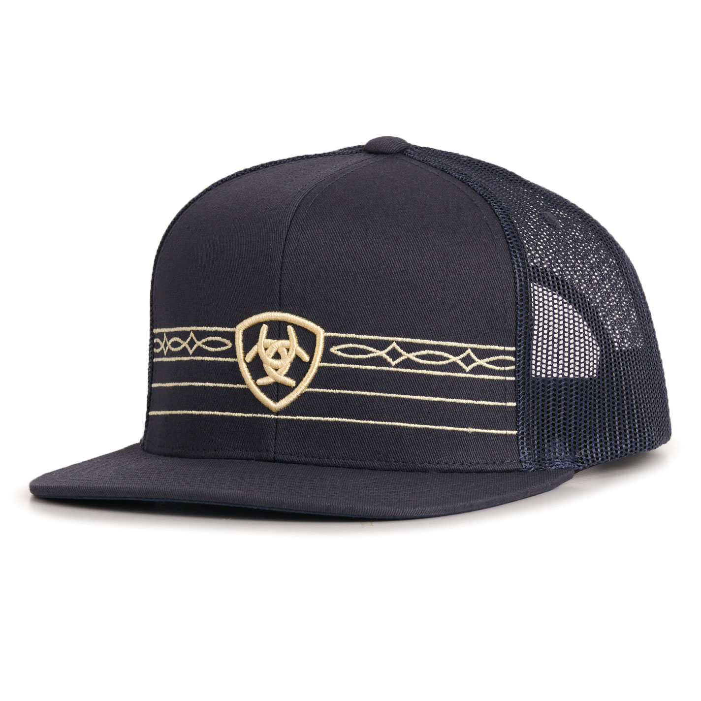 Ariat Men's Navy & Embroidered Butter Boot Stitch Logo Cap - Image 1