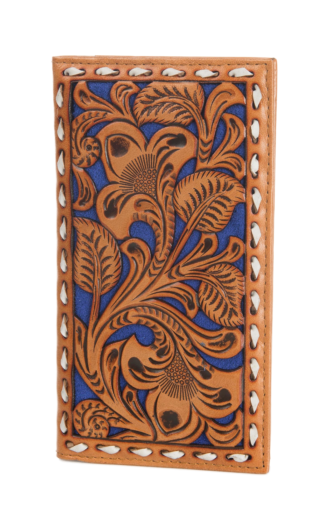Nocona Tan Embossed with Royal Inlay Rodeo Wallet / Checkbook Cover - Image 1