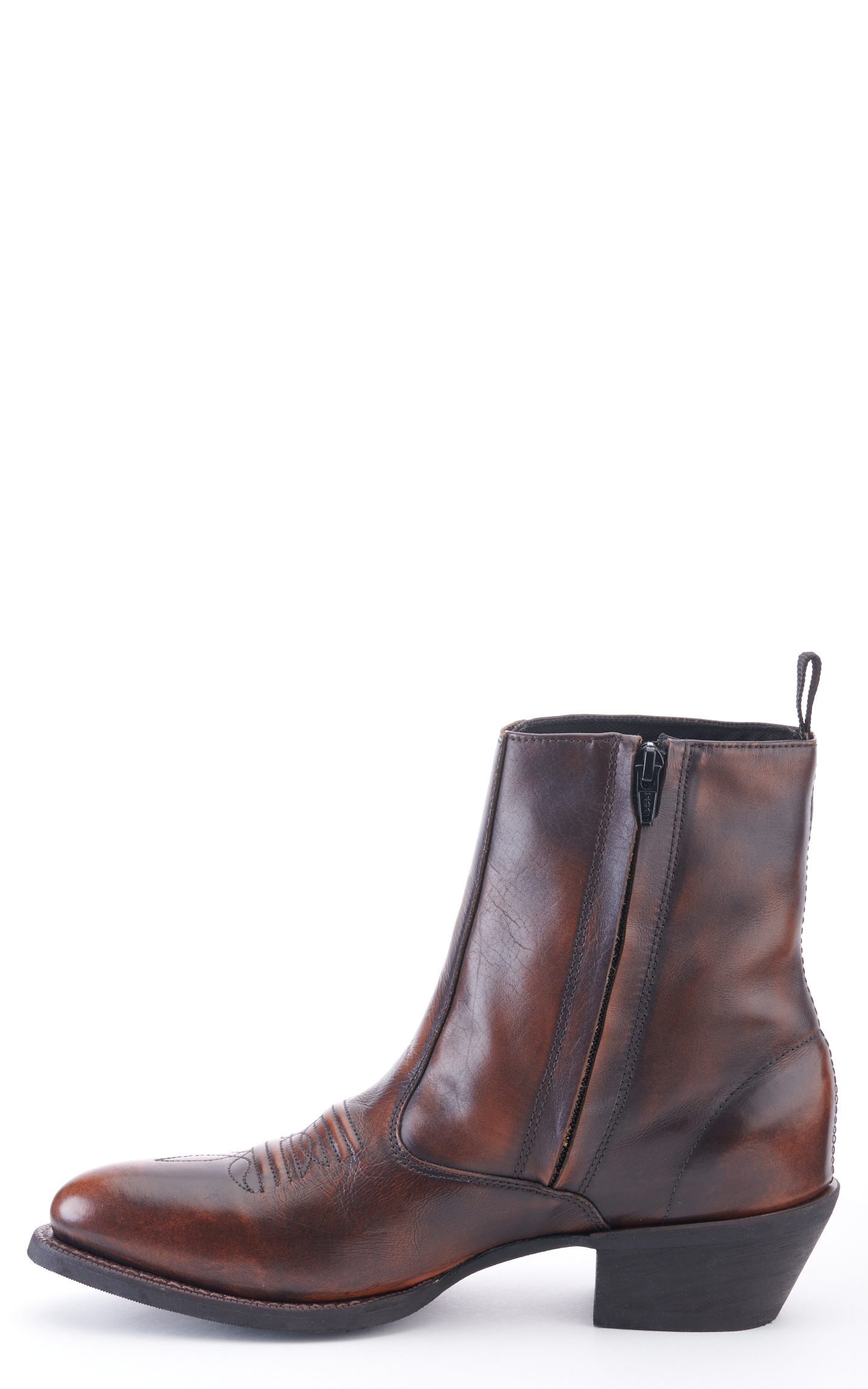 Laredo Men's Fletcher Marbled Brown Zip Up R-Toe Cowboy Boot - Image 1