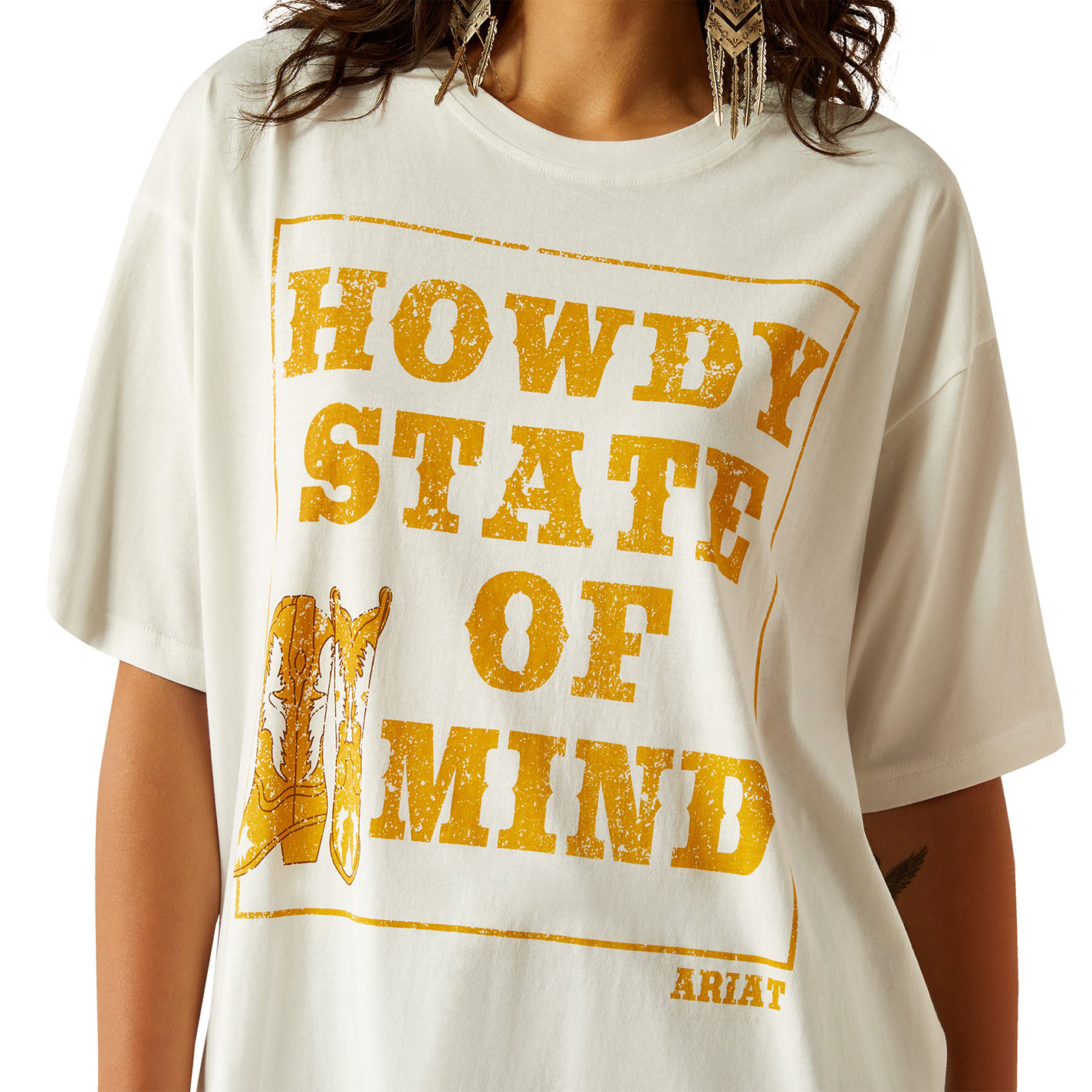 Ariat Women's Vanilla Howdy State Oversized T-shirt - Image 1