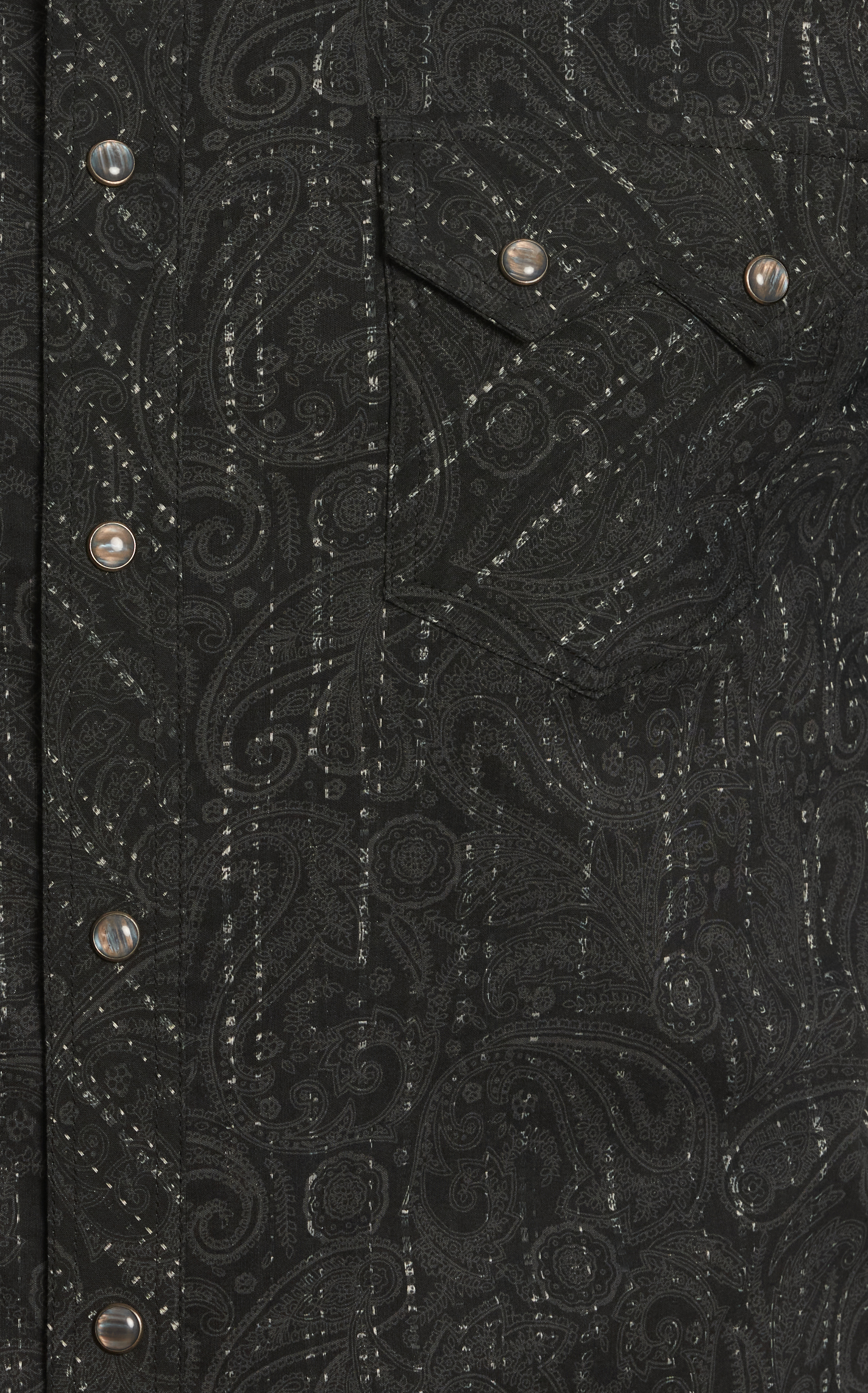 Rock & Roll Denim Men's Black & Gray Paisley Striped Western Shirt - Image 1