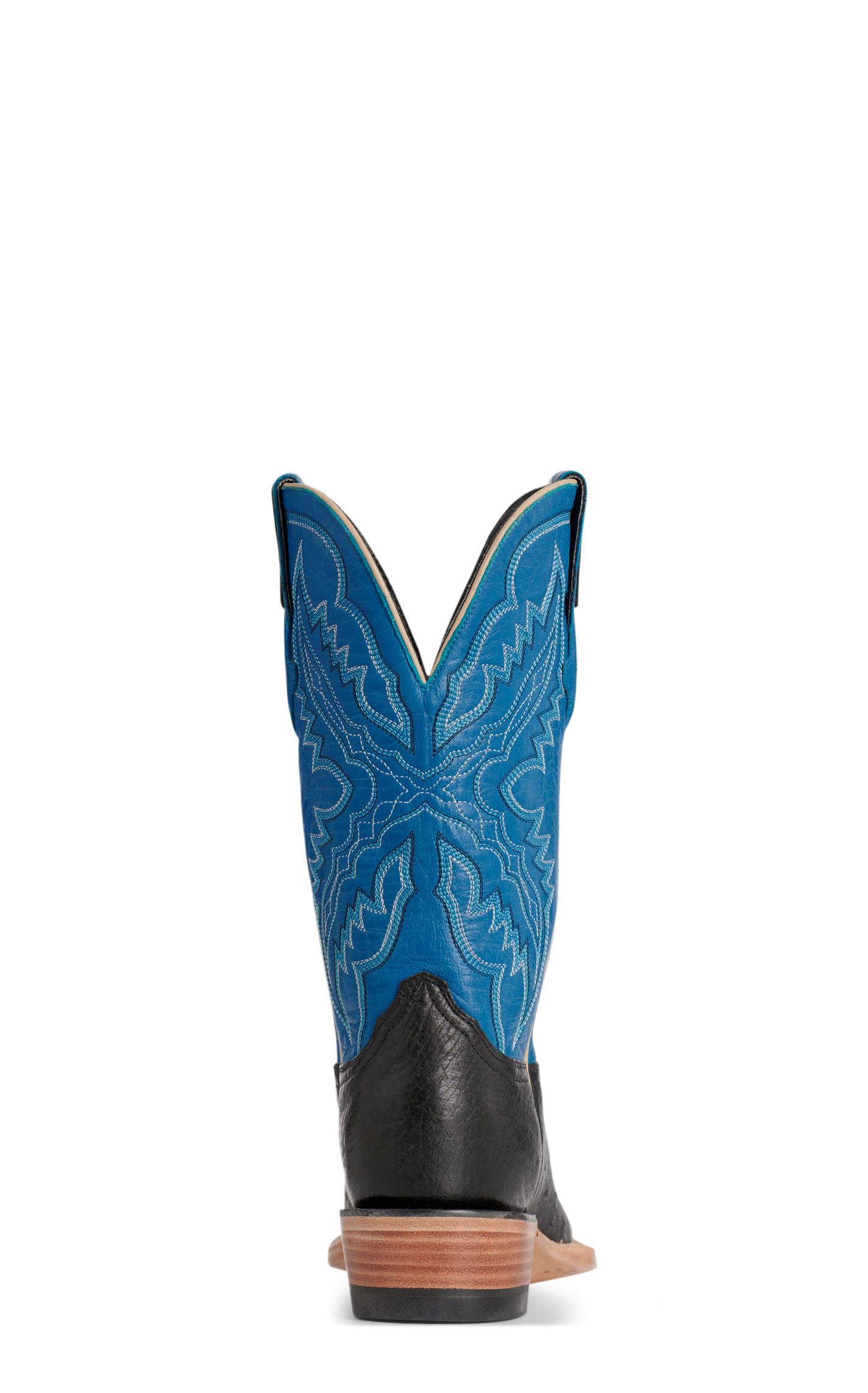 Resistol Men’s Black & Blue Smooth Quill Ostrich Cutter Toe Cowboy Boots - Image 1