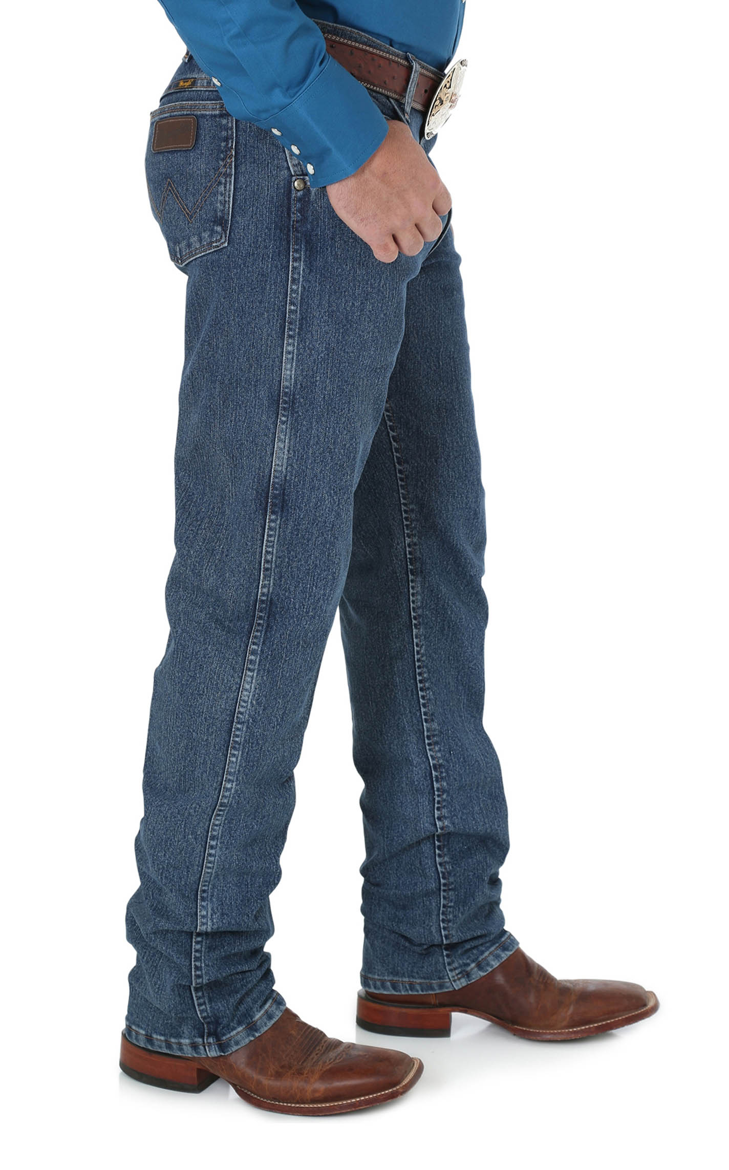 Wrangler Premium Performance Men's Mid Tint Stonewash Cowboy Cut Advanced Comfort Jeans - Big - Image 1