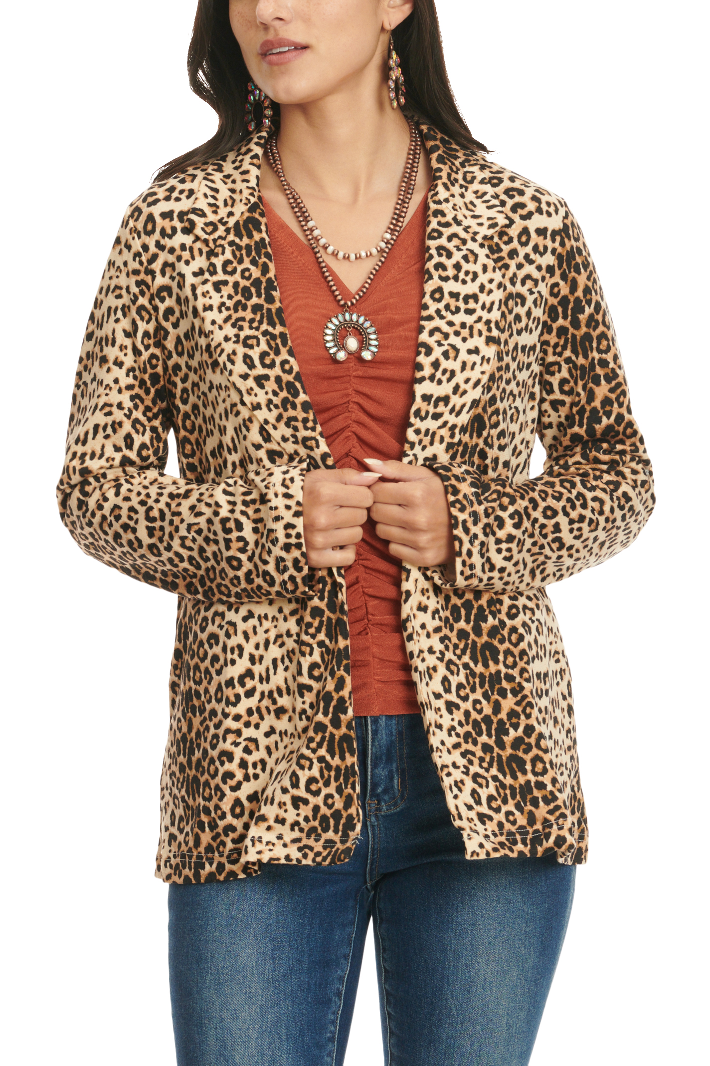 Savanna Jane Women's Leopard Print Blazer  - Image 1