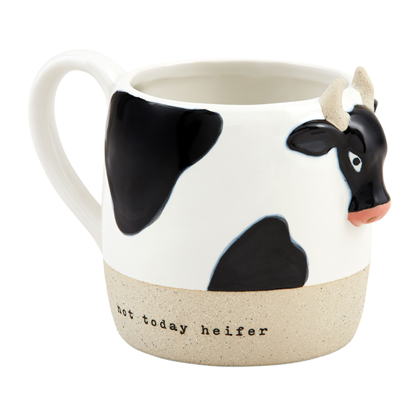 Mud Pie Black & White Cow Not Today Mug - Image 1