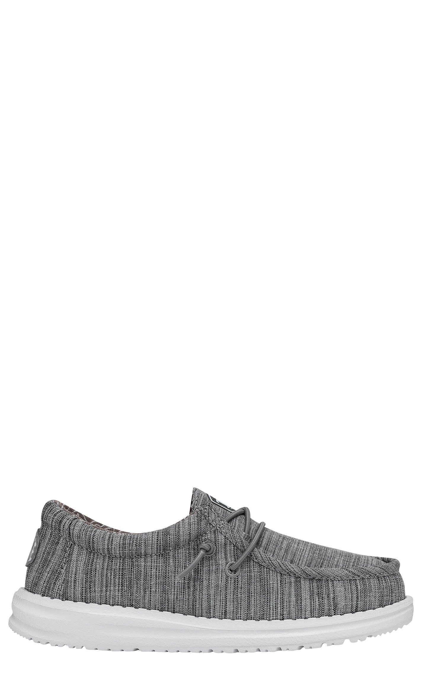 Hey Dude Youth Boys' Wally Blend Linen Stone Moc Toe Lace Up Casual Shoes - Image 1