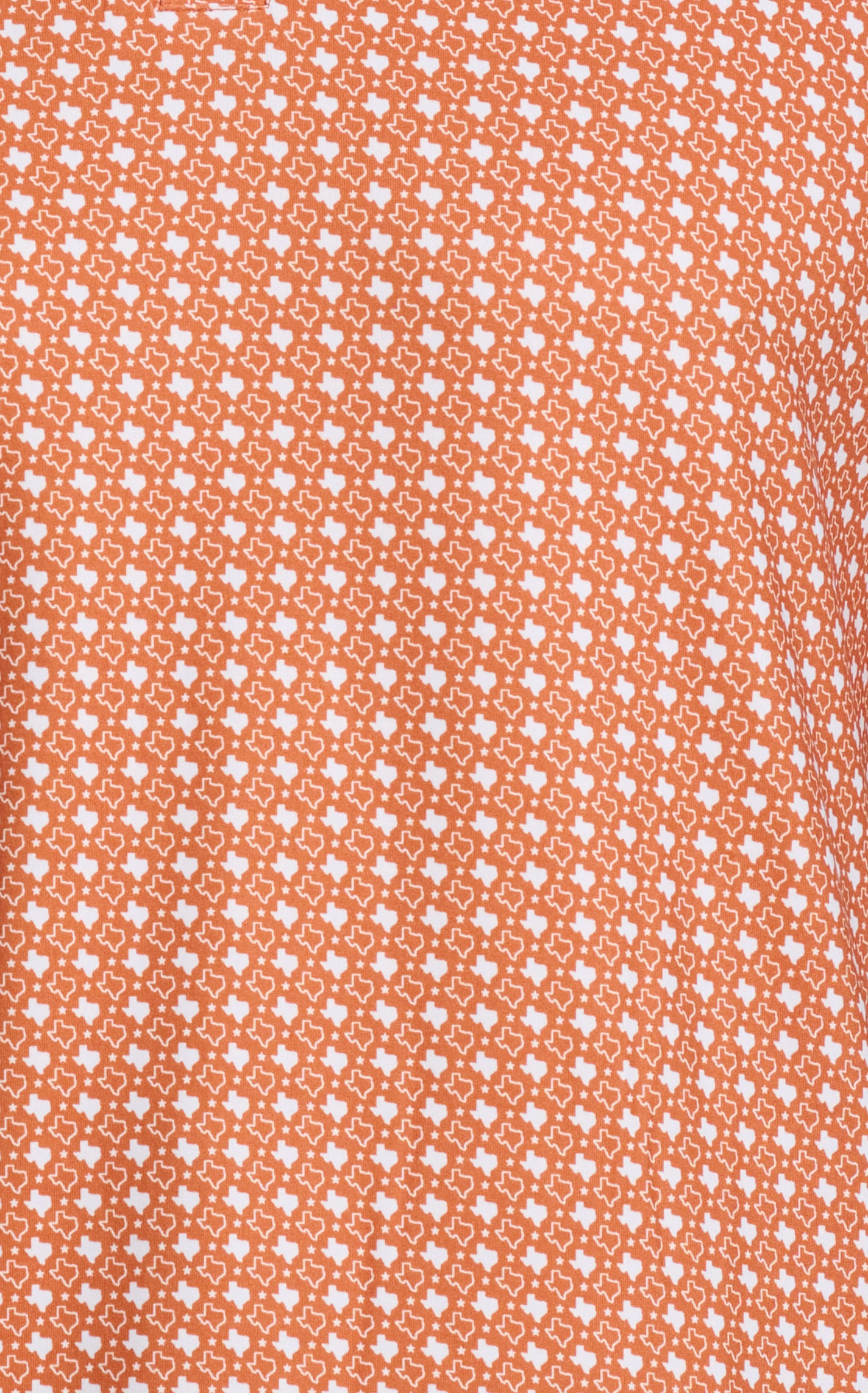 BURLEBO Men's Burnt Orange & White Texas Print Performance Polo - Image 1