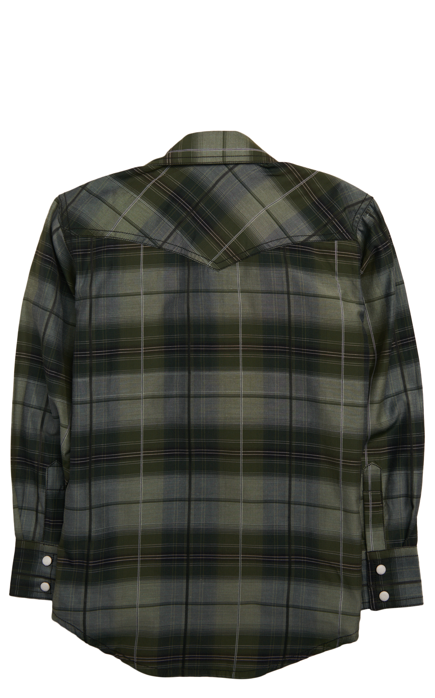 Rafter C Red Dirt Collection Boy's Green & Gray Plaid Western Shirt - Image 1