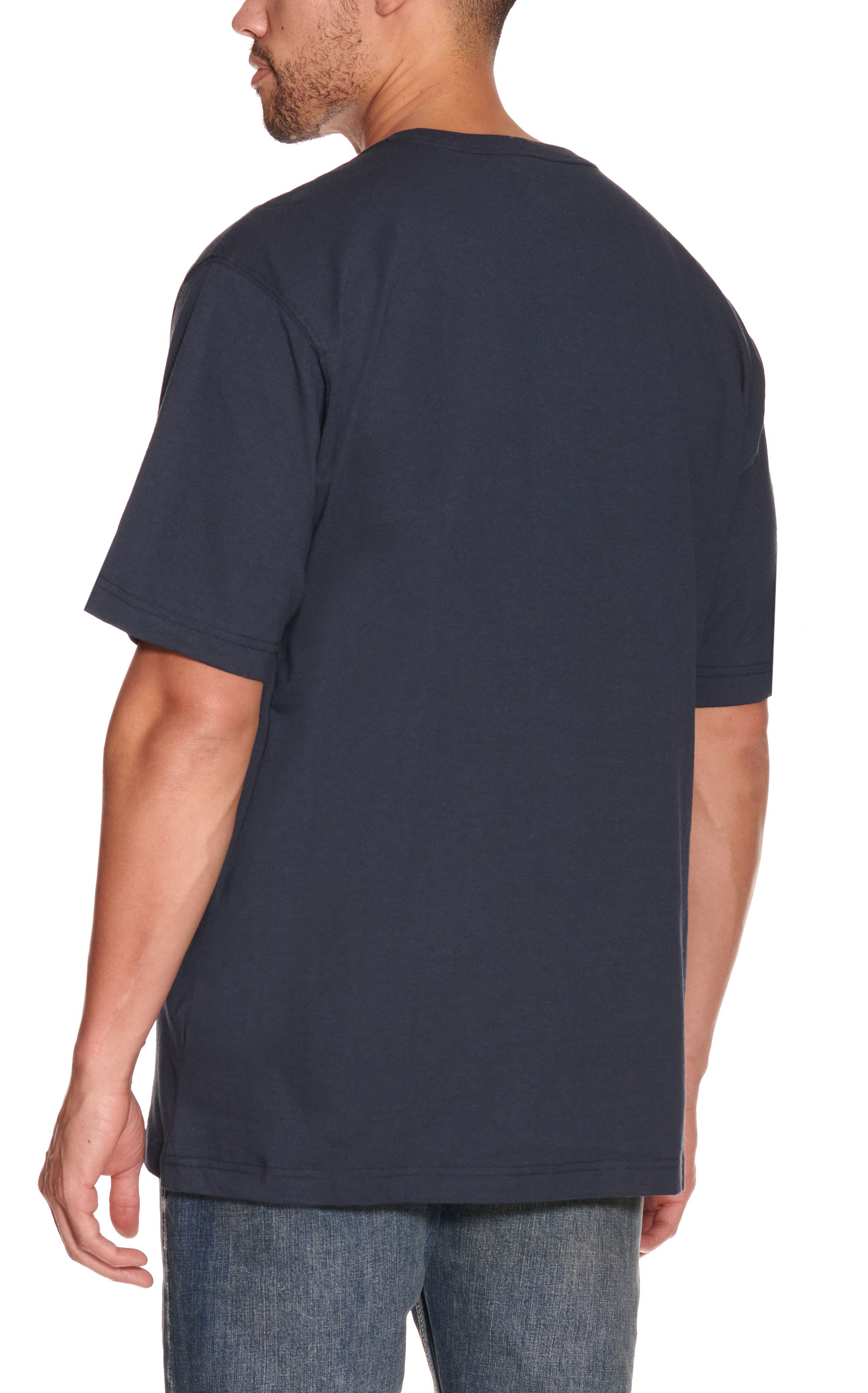 Carhartt Men's Navy Loose Fit Short Sleeve Pocket Work T-Shirt - Image 1