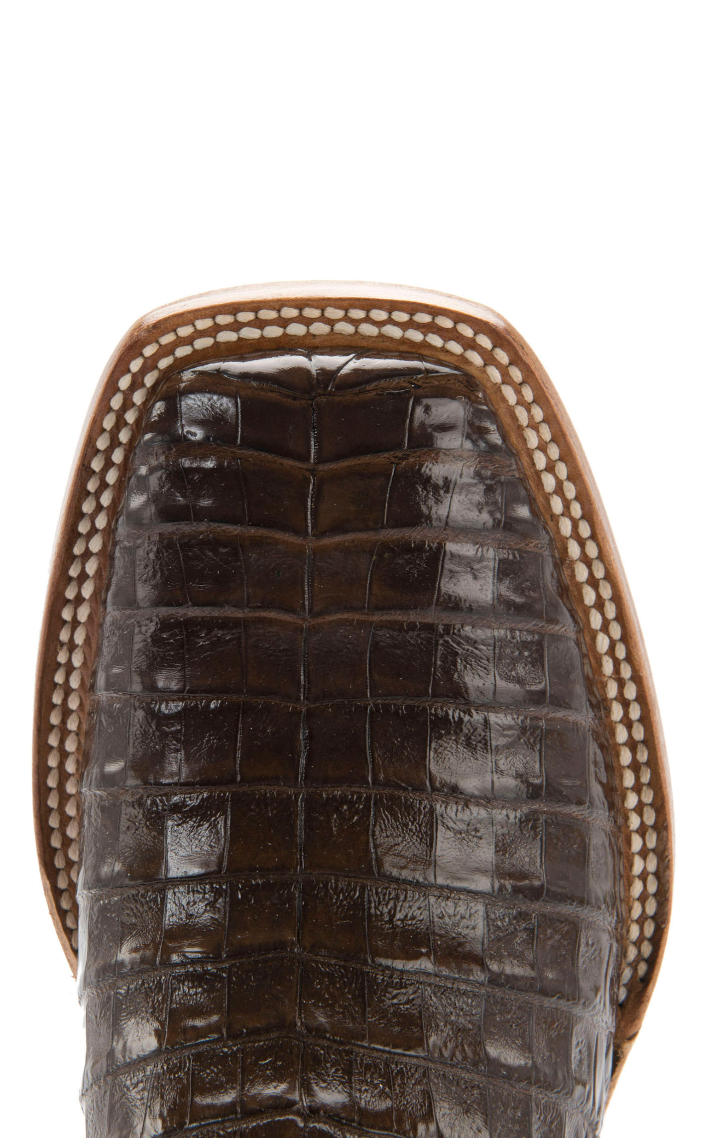 Black Jack Men's Chocolate Gator and Tan Goat Maddog Square Toe Exotic Cowboy Boots - Image 1
