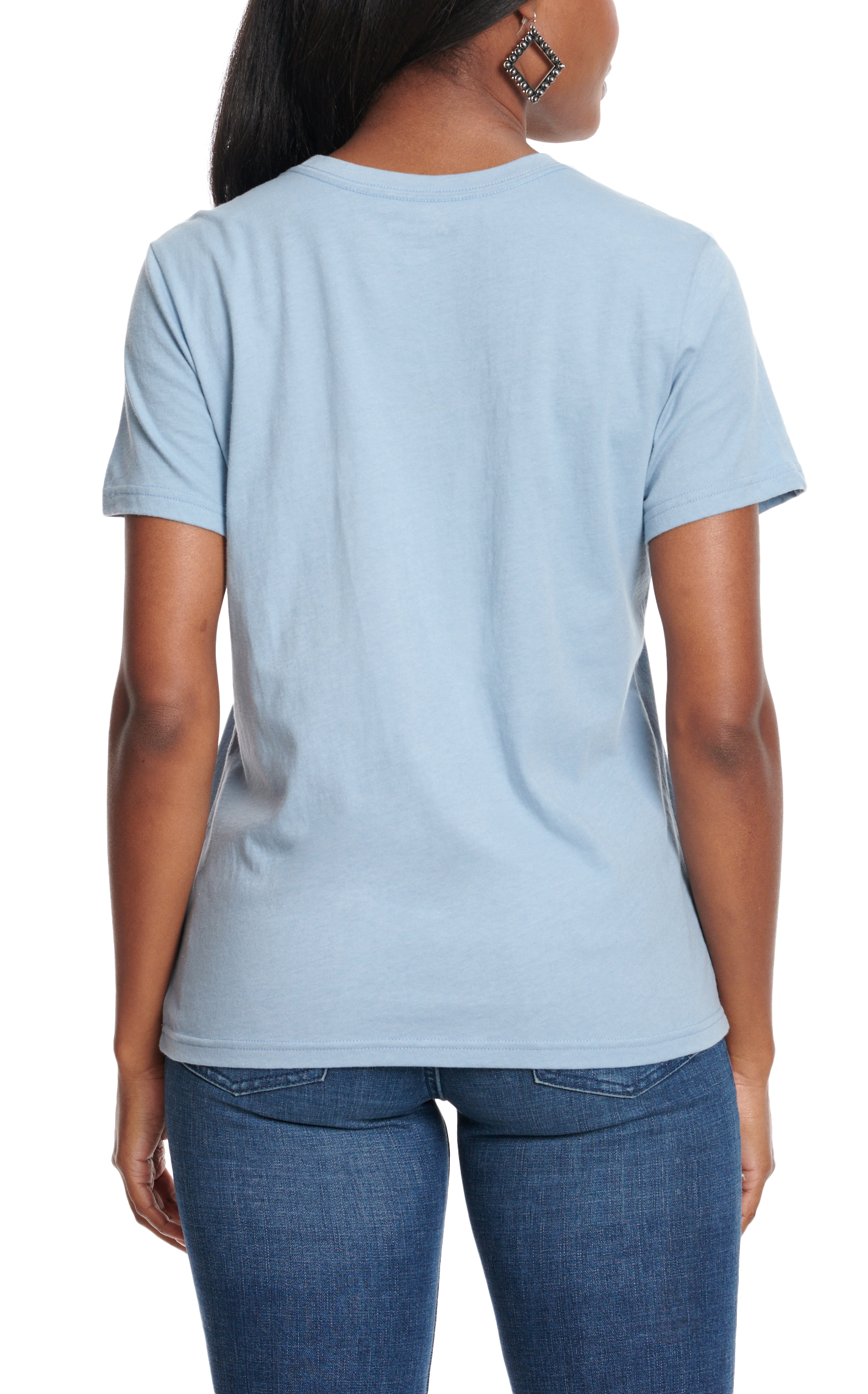 Wrangler Women's Stone Blue & Stay Wild Eagle Logo Graphic T-Shirt - Image 1