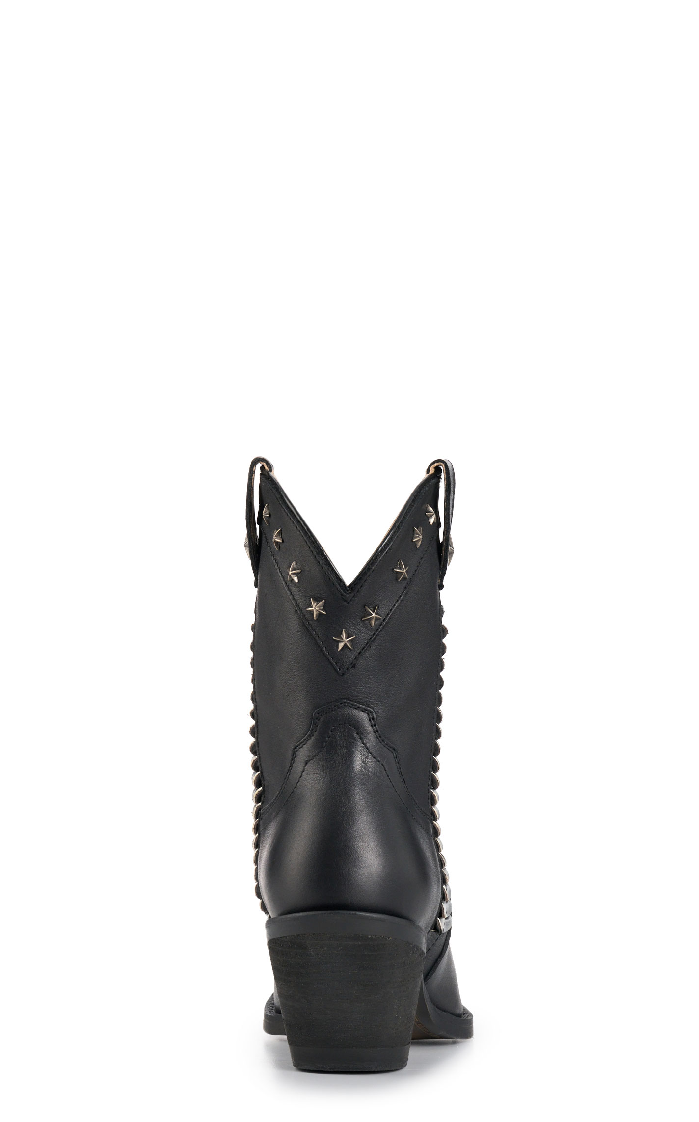 Rockin C Women’s Black with Silver Braiding Snip Toe Booties - Image 1