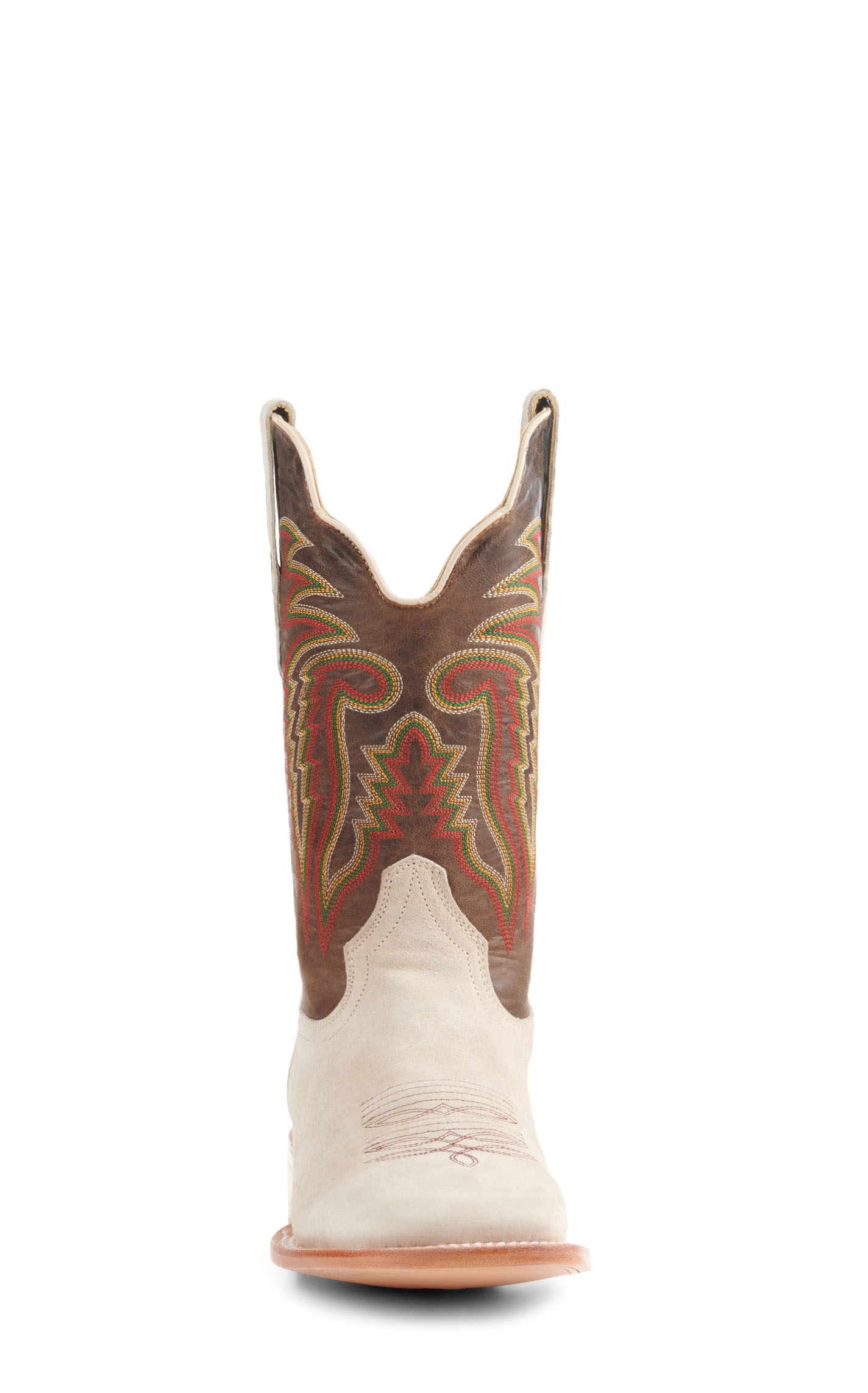 R. Watson Men's Bone Boar and Honey Brown Wide Square Toe Cowboy Boots - Image 1