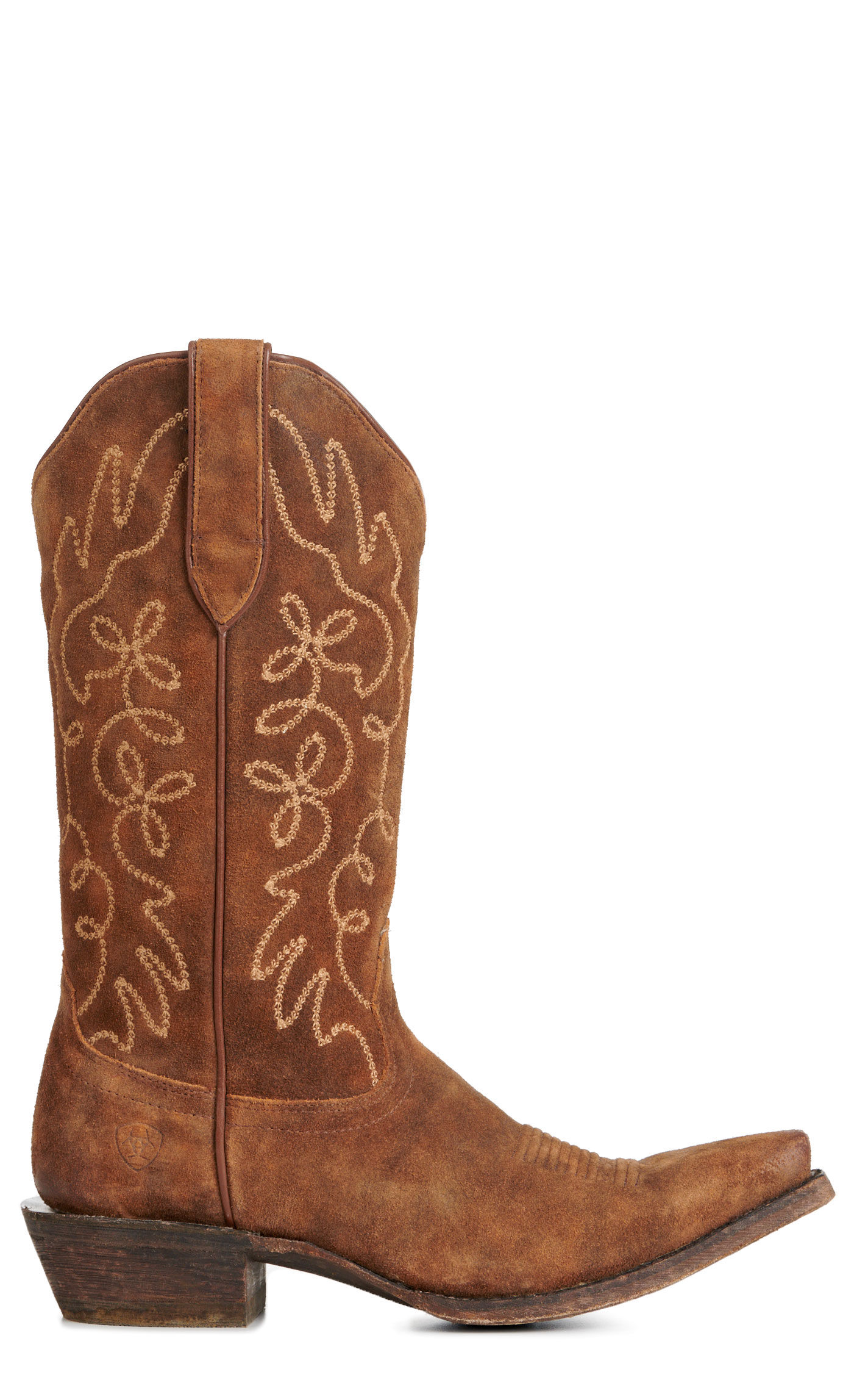 Ariat Women's Jukebox Dark Ginger Suede Snip Toe Cowboy Boots - Image 1