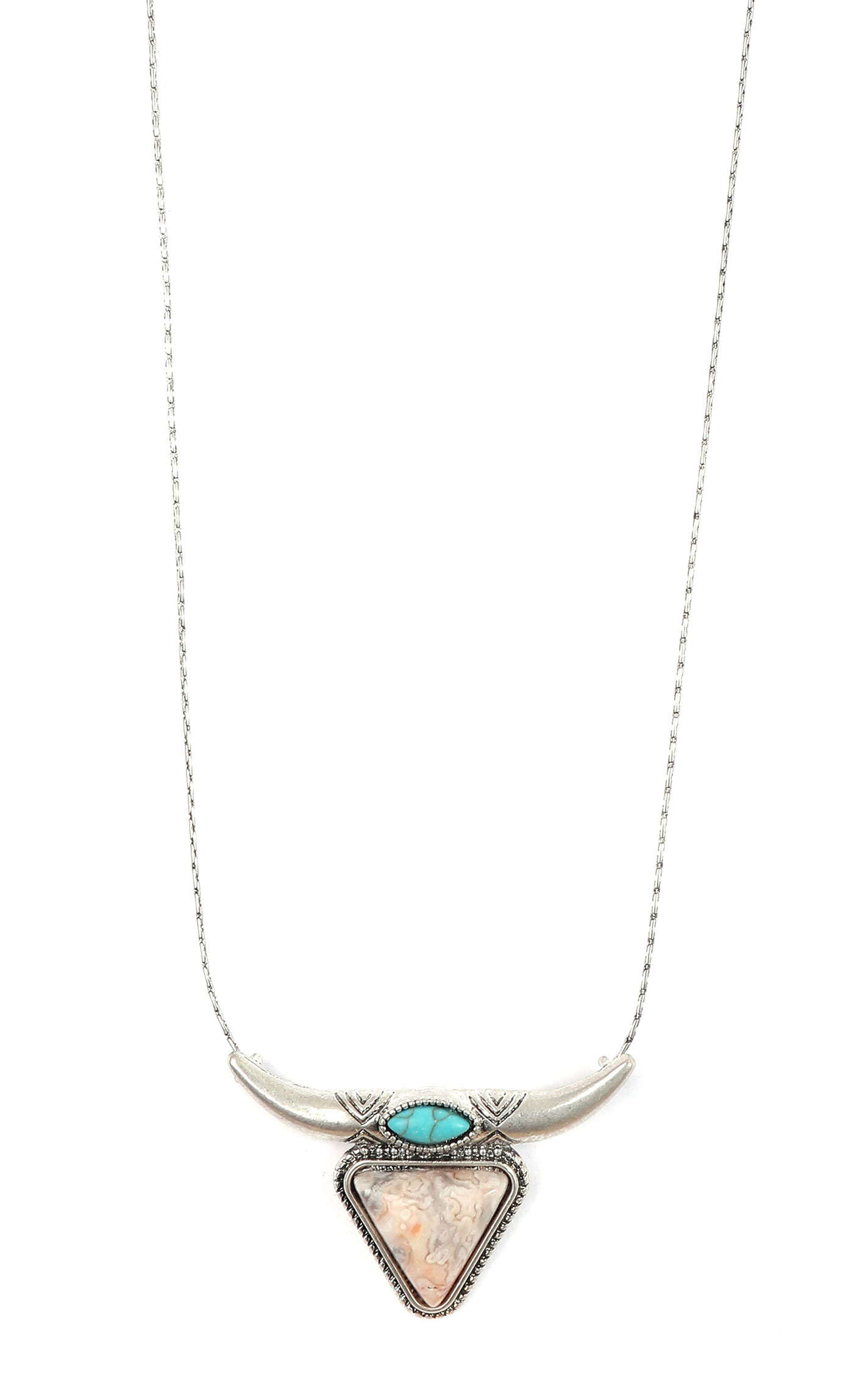 Cowgirl Confetti Silver Turquoise & Jasper Midnight Rider Necklace - Image 1