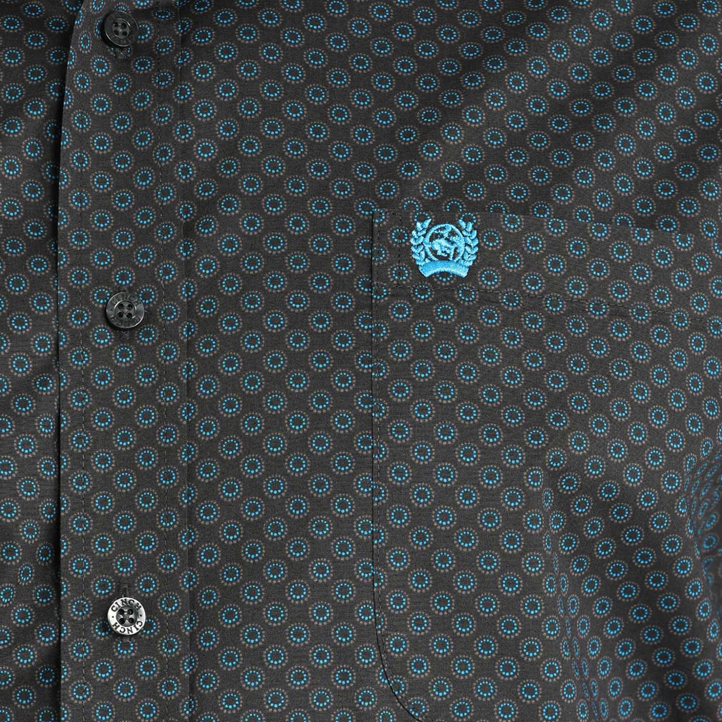 Cinch Men's Stretch Charcoal Geo Print Western Shirt - Image 1