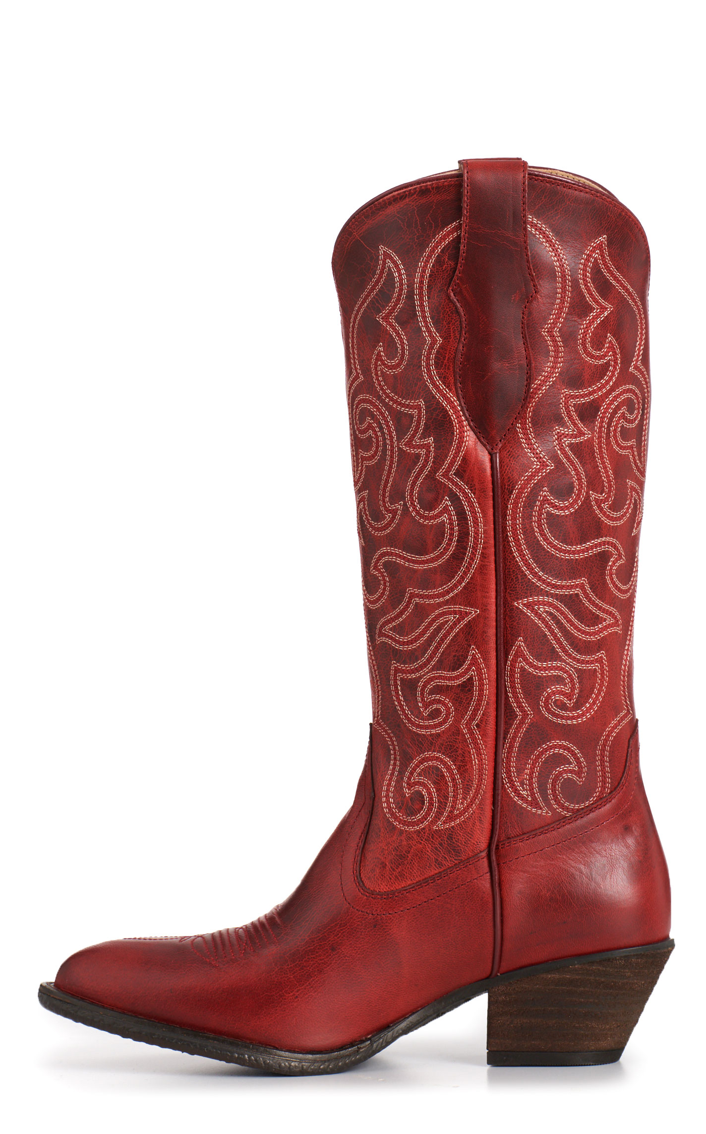 Rockin' C Women's Red Goat Leather R Toe Cowboy Boots - Image 1