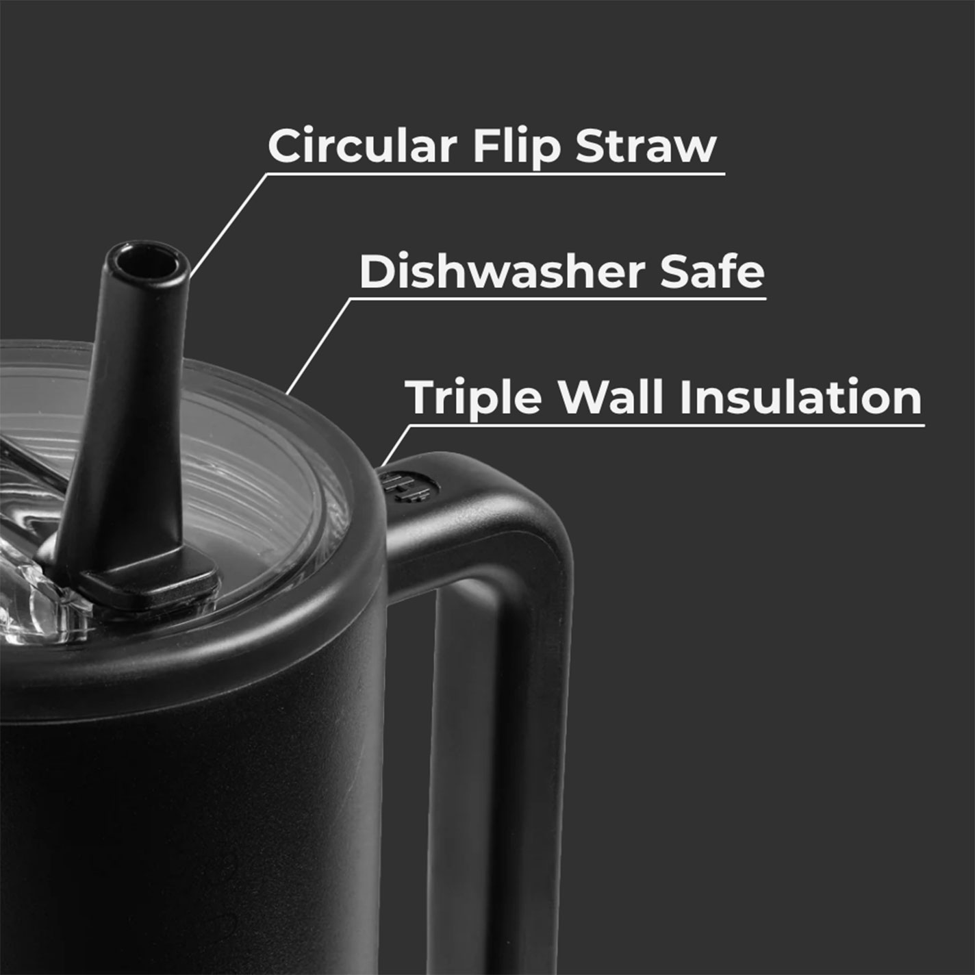 HydroJug Black 40 oz Traveler Mug - Image 1