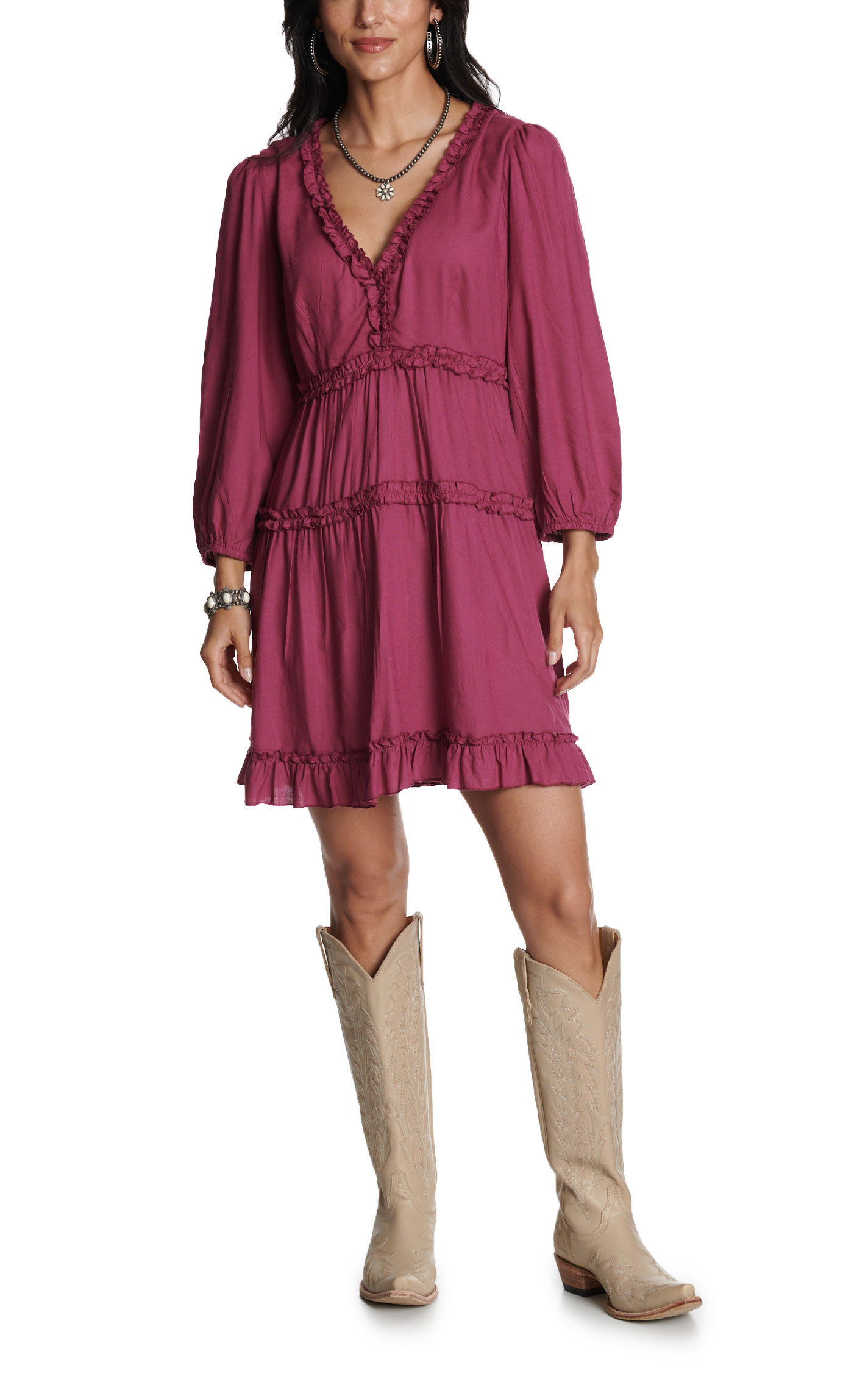 Rockin' C Women's Berry Ruffled Dress - Image 1