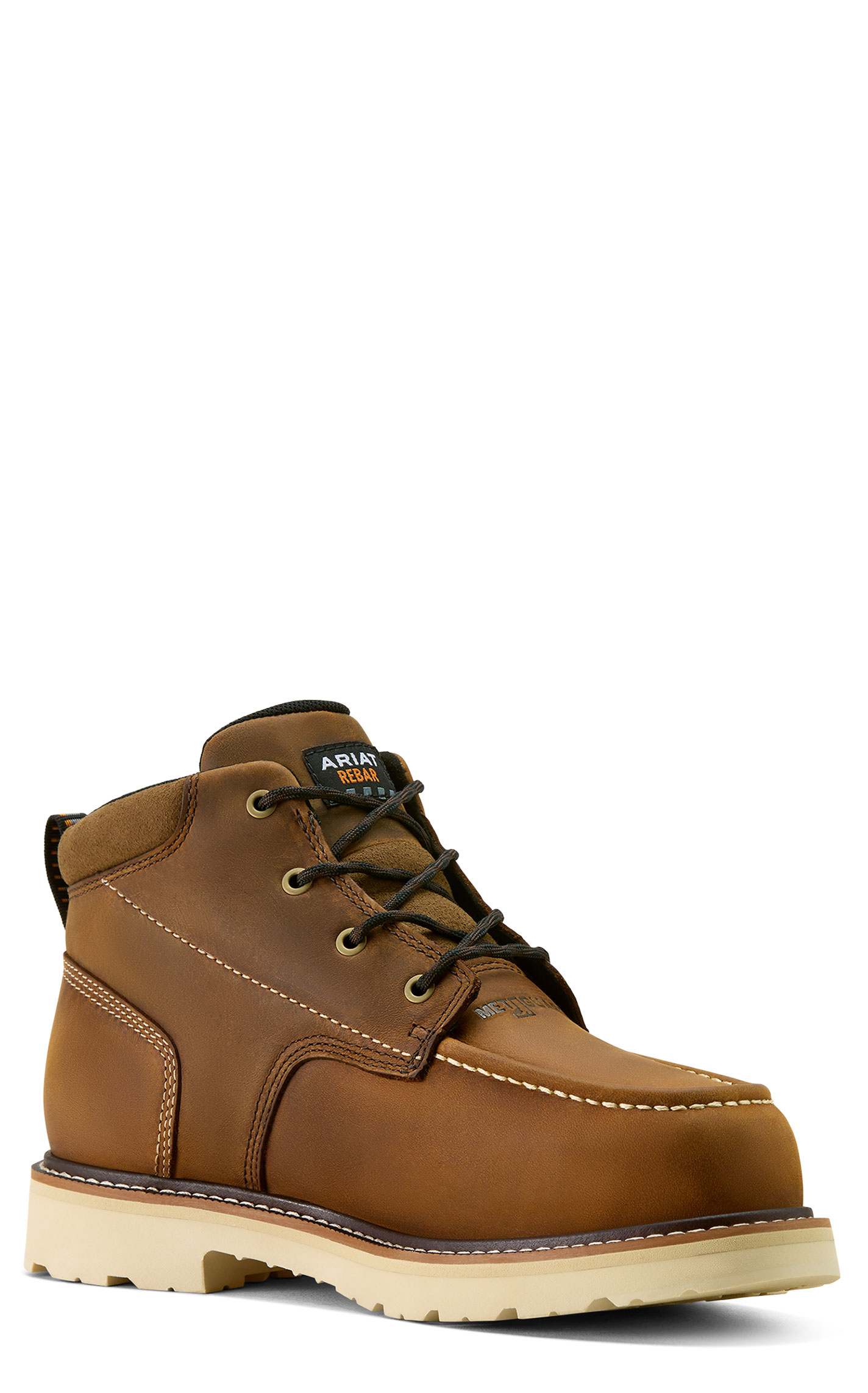 Ariat Men's Rebar Lift Chukka Distressed Brown Composite Round Toe Work Boots - Image 1
