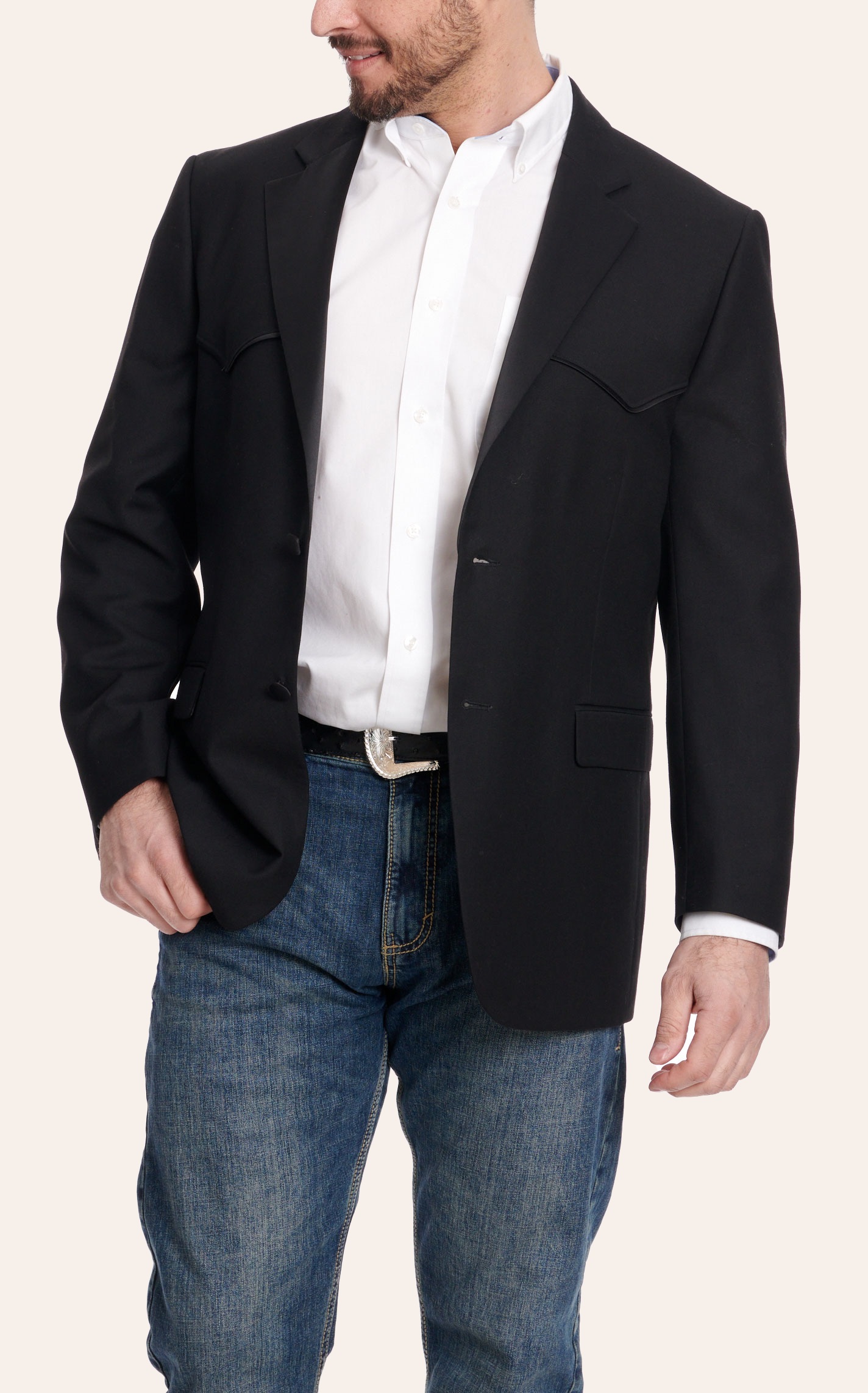 Red Sky Men's Pecos Black Two Button Western Tuxedo Sport Coat - Image 1