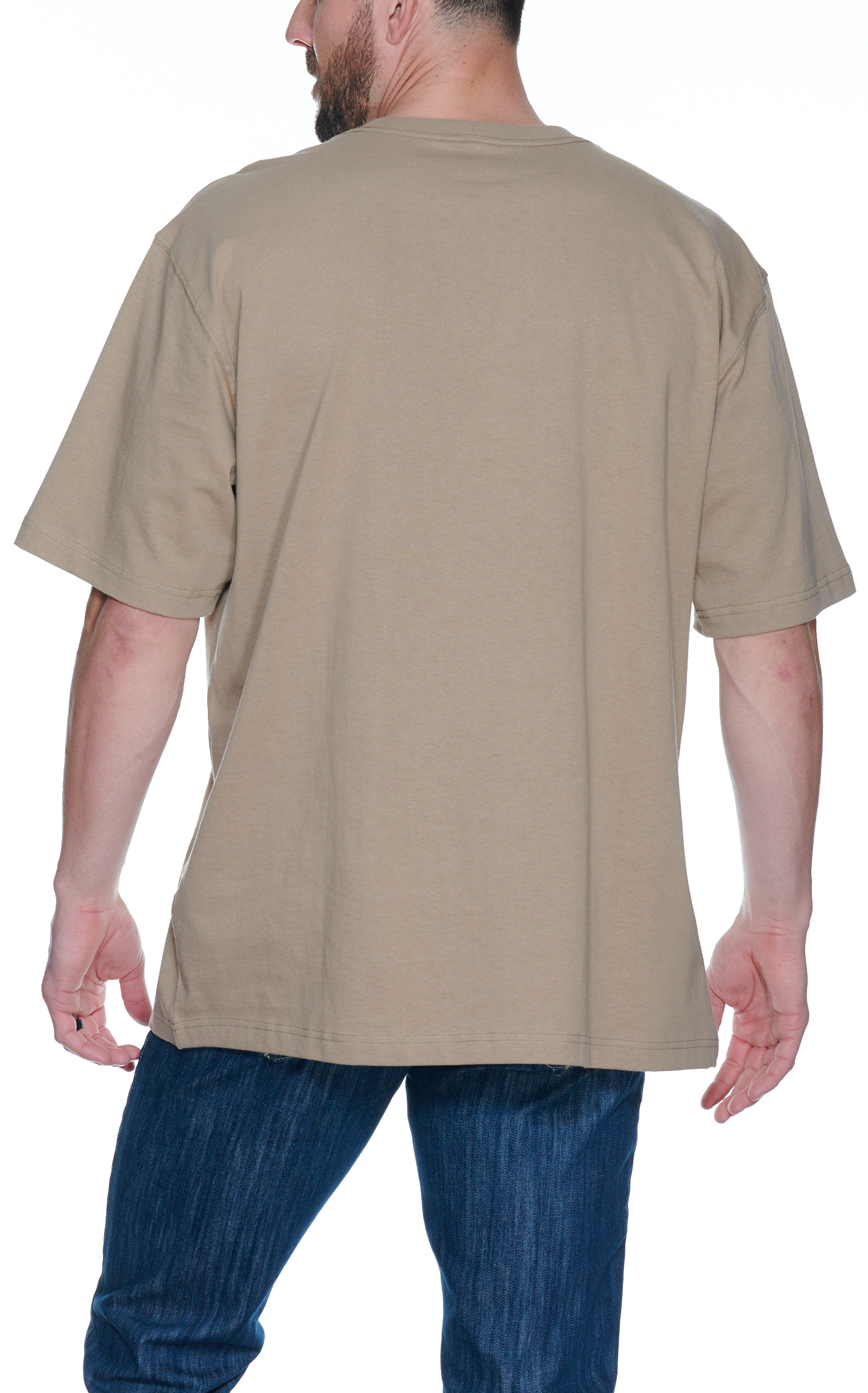 Carhartt Men's Desert Tan Heavy Cotton Loose Fit Short Sleeve Work T-Shirt - Image 1