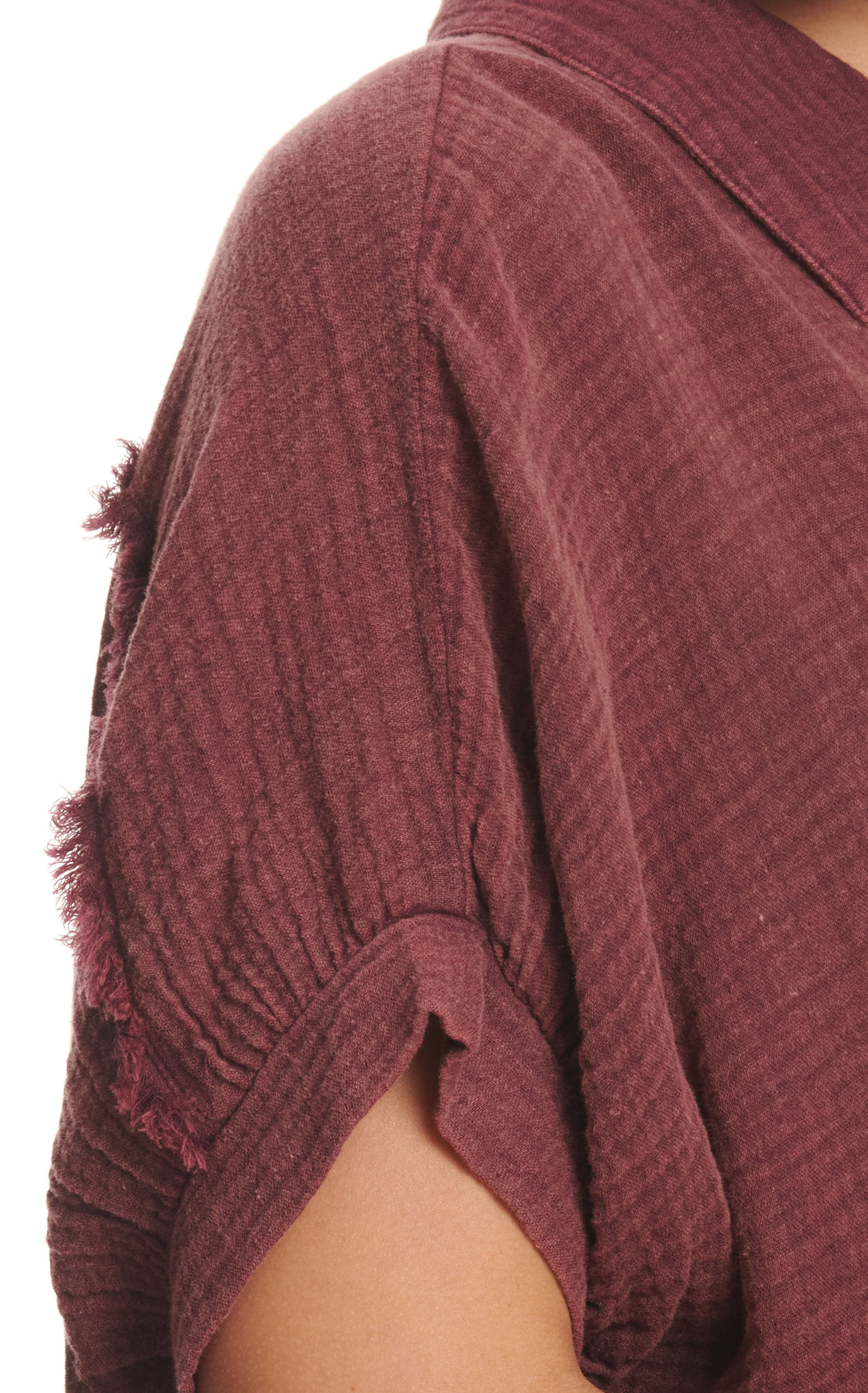 Umgee Women's Plum Mineral Washed Gauzy Top - Image 1