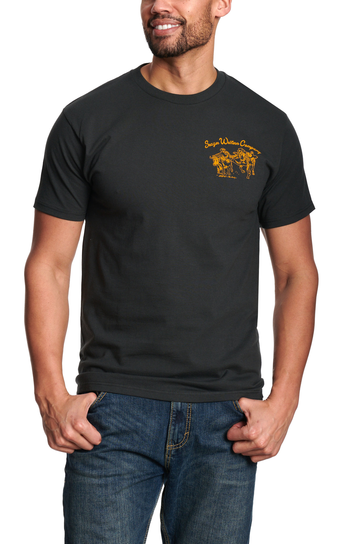 Seager Men's Black Los Rio Graphic T-Shirt - Image 1