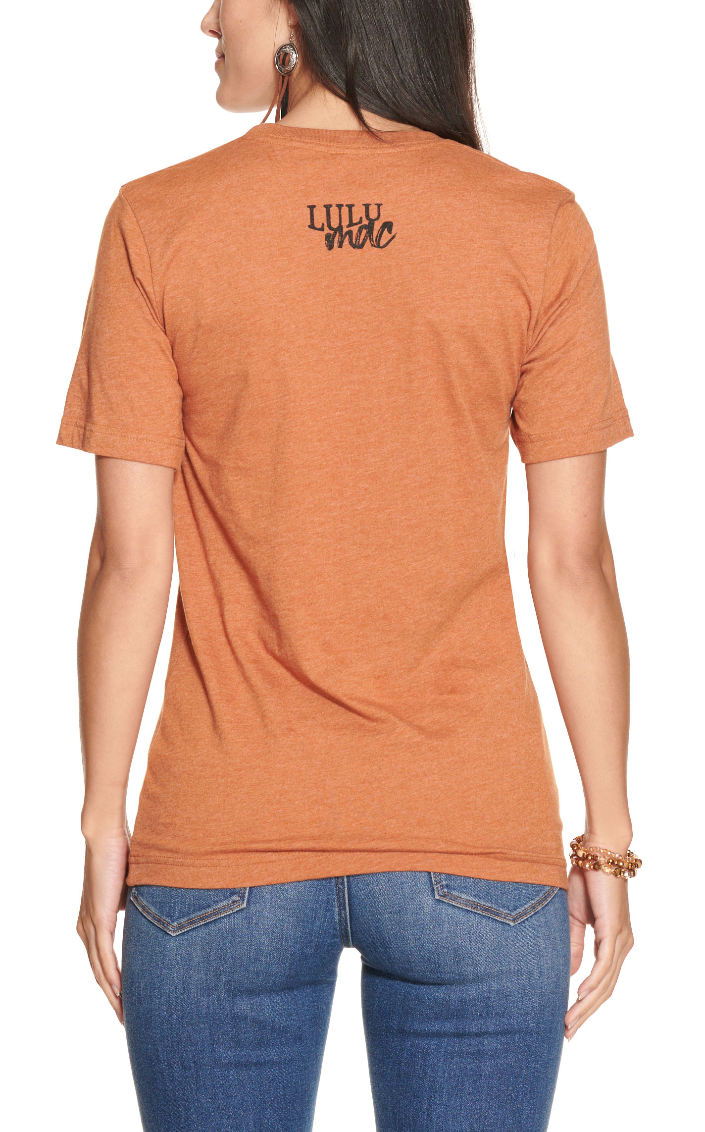 LuLu Mac Women's Autumn Rust Cowboys & Cattle Graphic Short Sleeve T-Shirt - Image 1