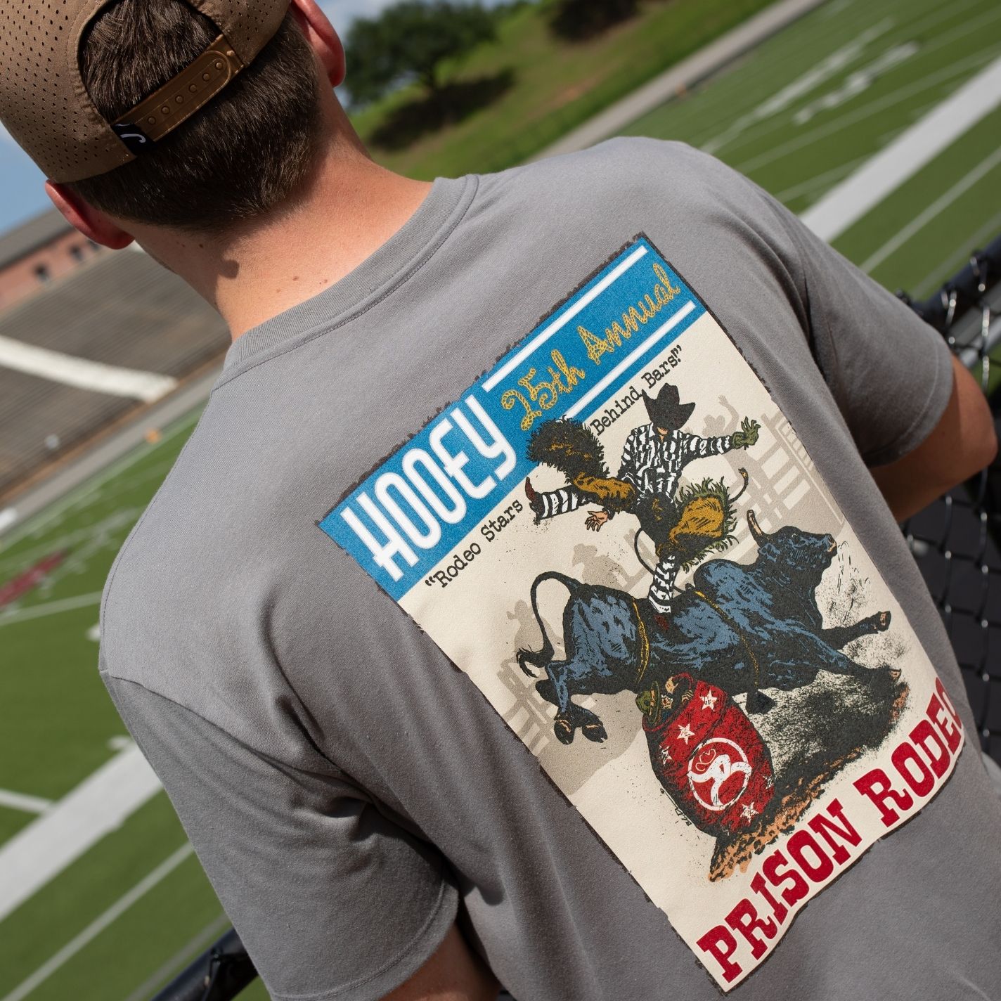 Hooey Men's Gray Prison Rodeo Cowboy Graphic T-Shirt - Image 2