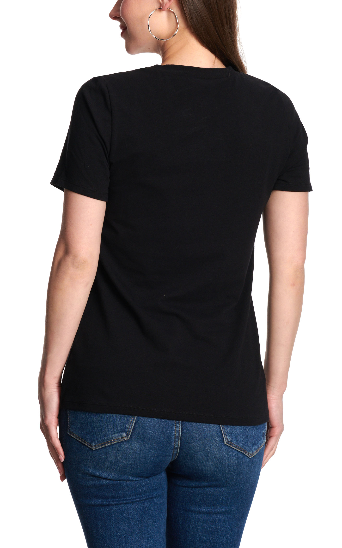 R. Rouge Women's Black Winged Cross Graphic T-Shirt - Image 1