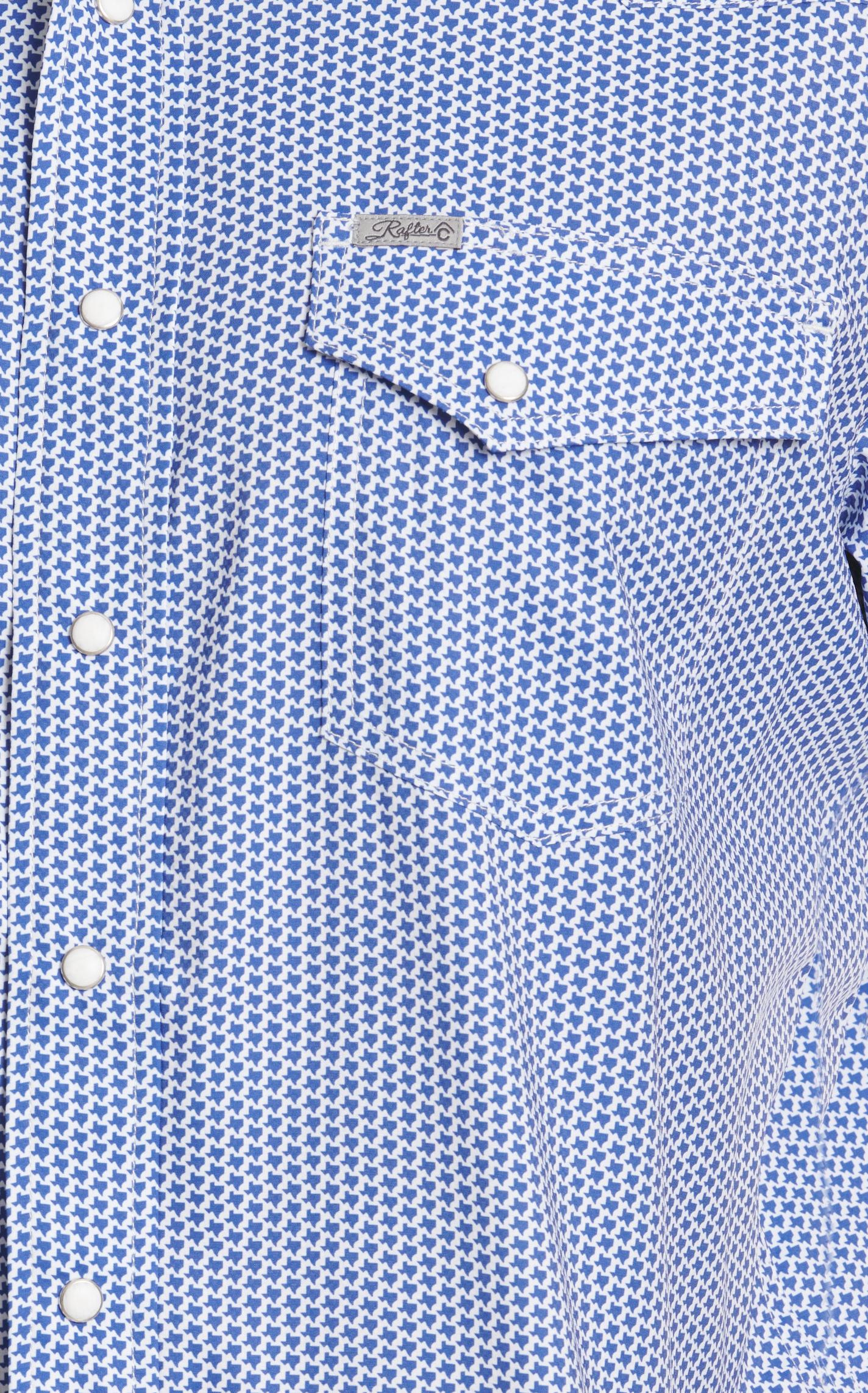 Rafter C Outdoors Men's Royal Blue Texas Print Short Sleeve Fishing Shirt - Image 1