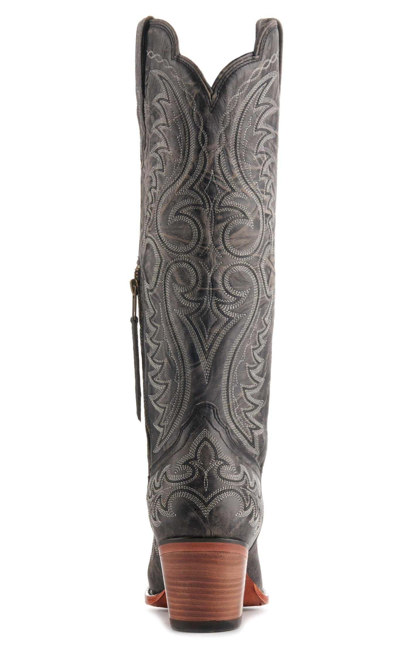 Durango Women's Crush Distressed Graphite Snip Toe Tall Cowboy Boots - Image 1
