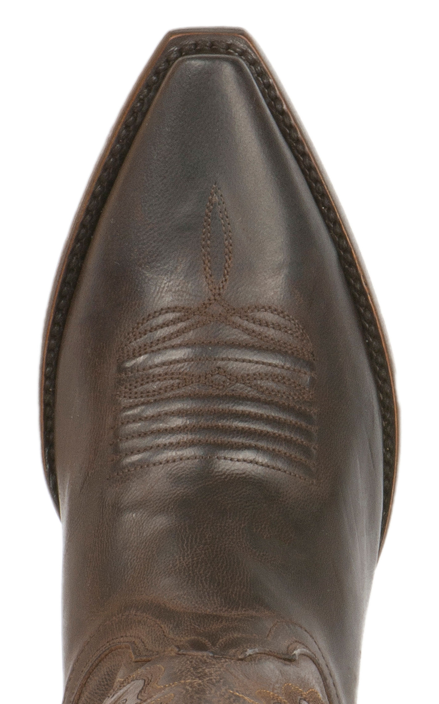Cavender’s Women’s Burnished Chocolate Goat Leather Snip Toe Cowboy Boots - Image 1