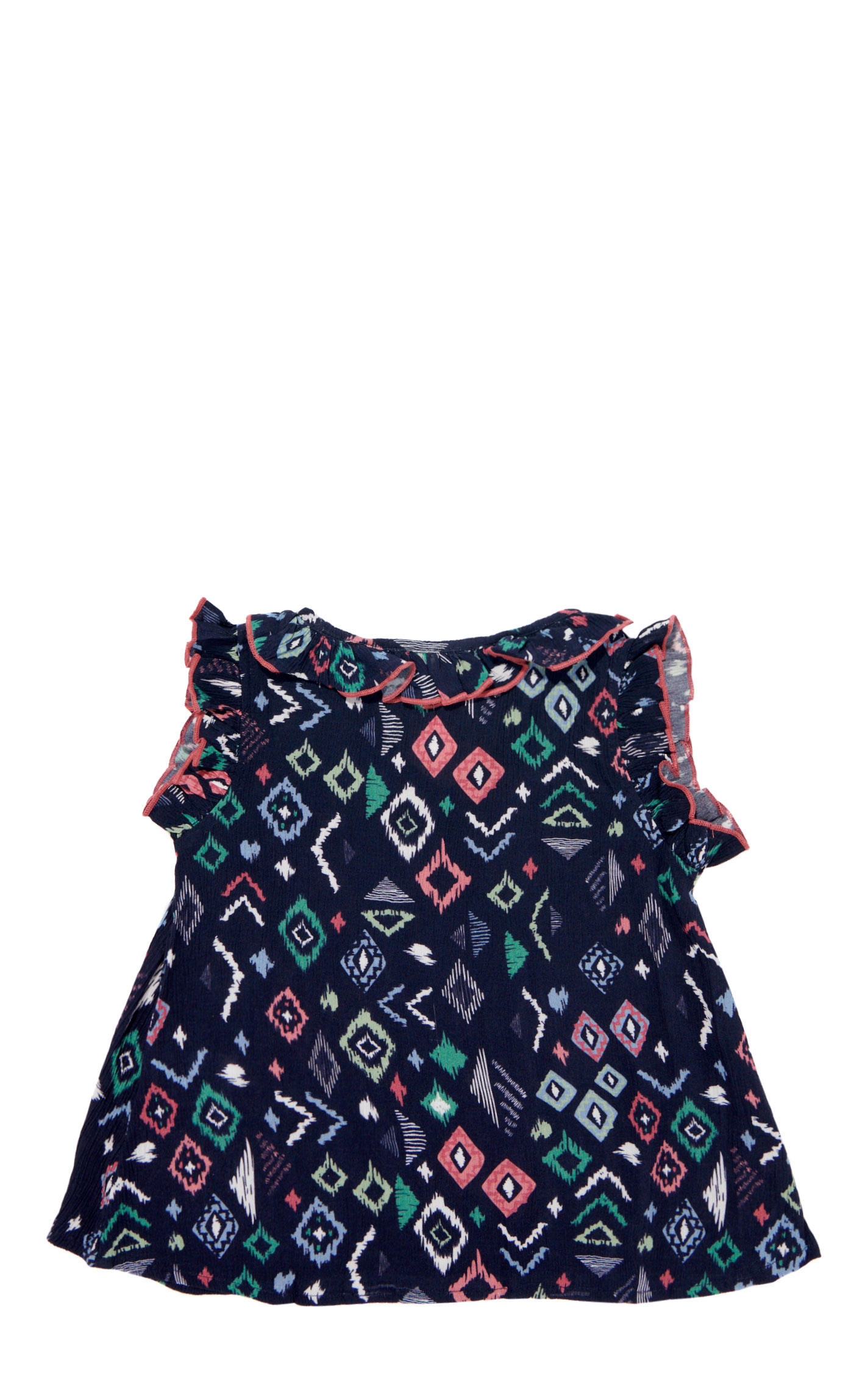 Montana Clothing Girl's Navy Blue Aztec Print Top - Image 1