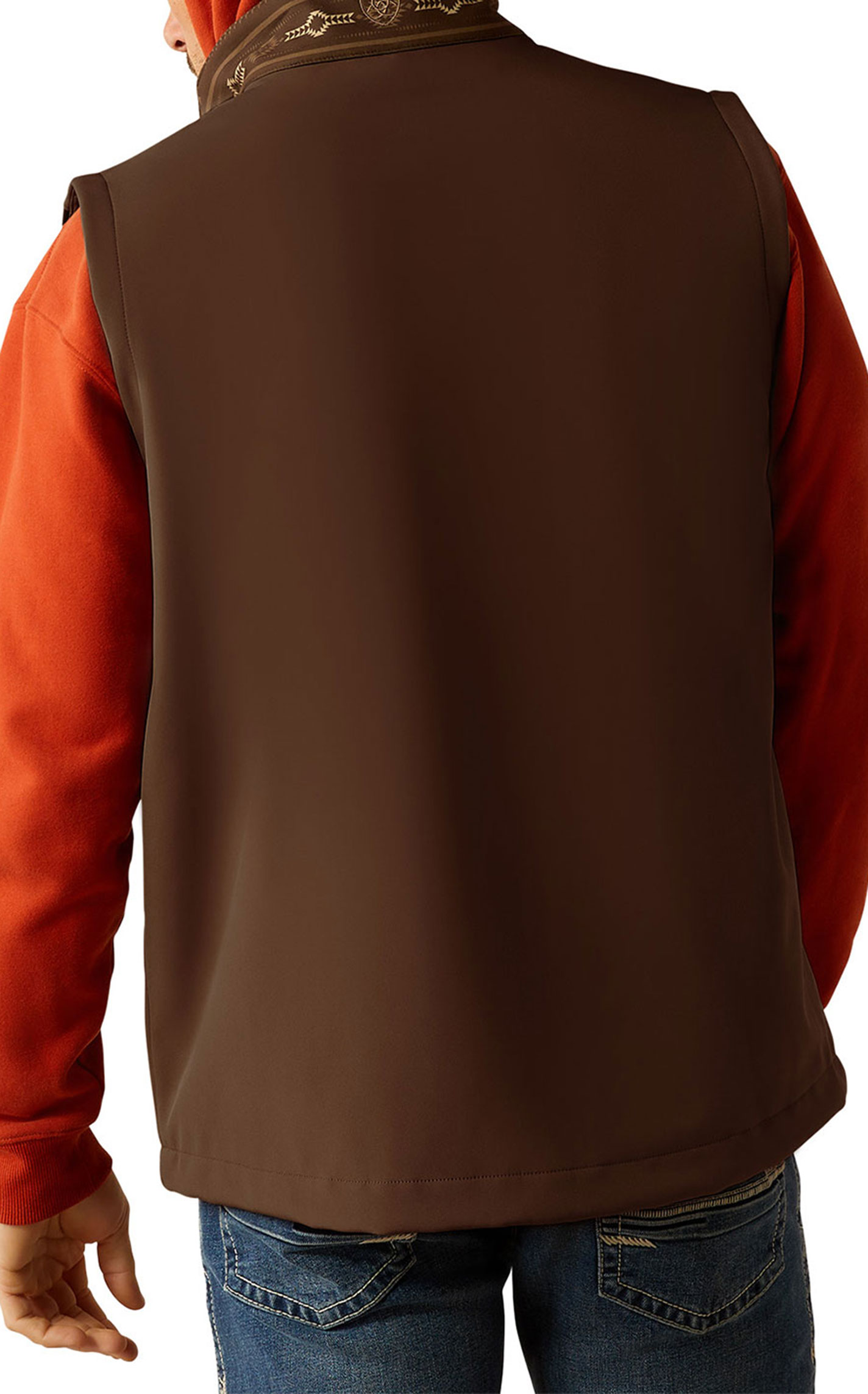 Ariat Men's Logan Banyan Bark Aztec Softshell Vest - Image 1