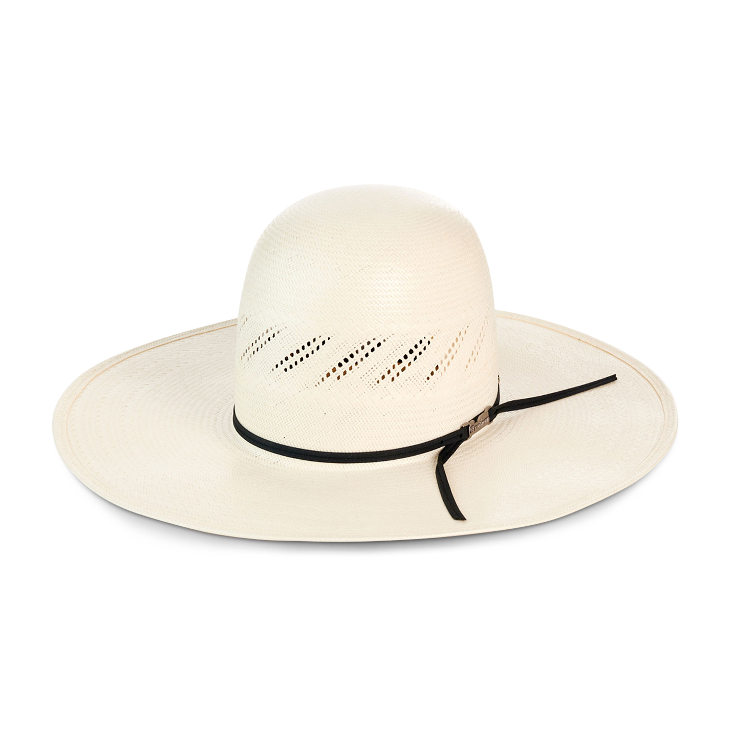 American Hat Ivory Stripe Vent Open Crown Straw Cowboy Hat - Image 1